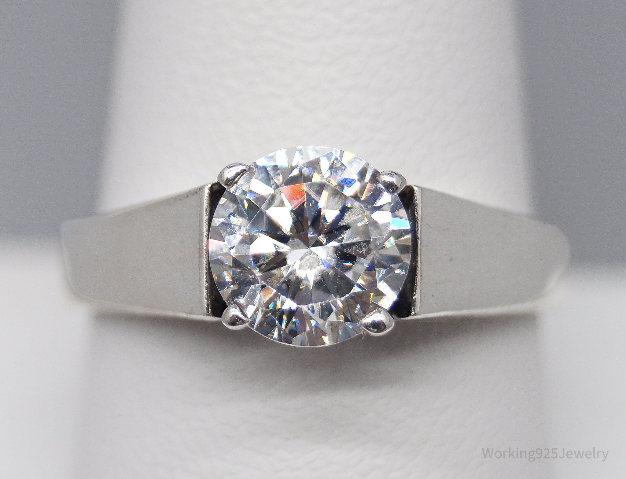 Vintage Diamonique DQCZ Sterling Silver Ring - Size 10