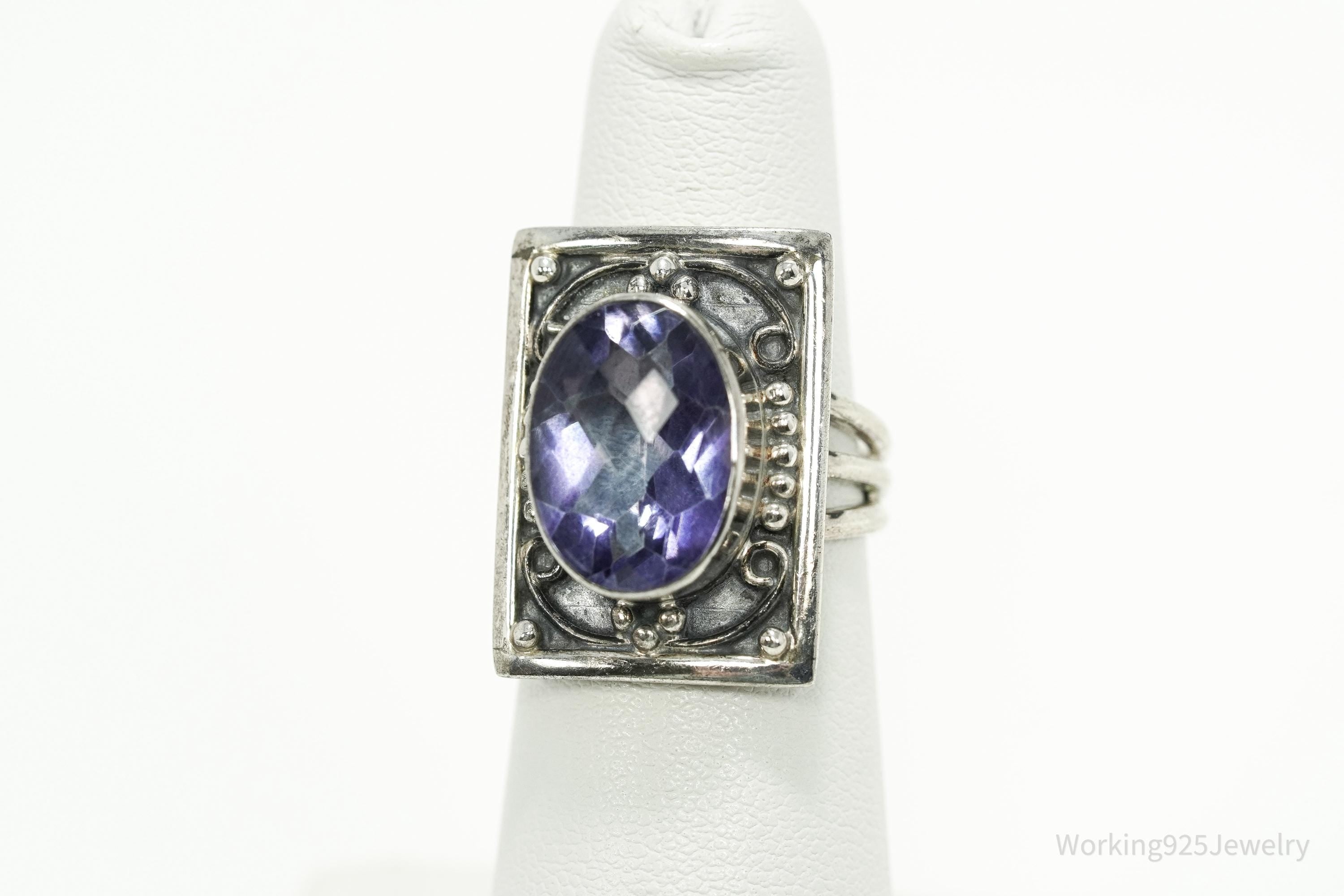 Vintage Nicky Butler Amethyst Sterling Silver Ring - Size 5.25