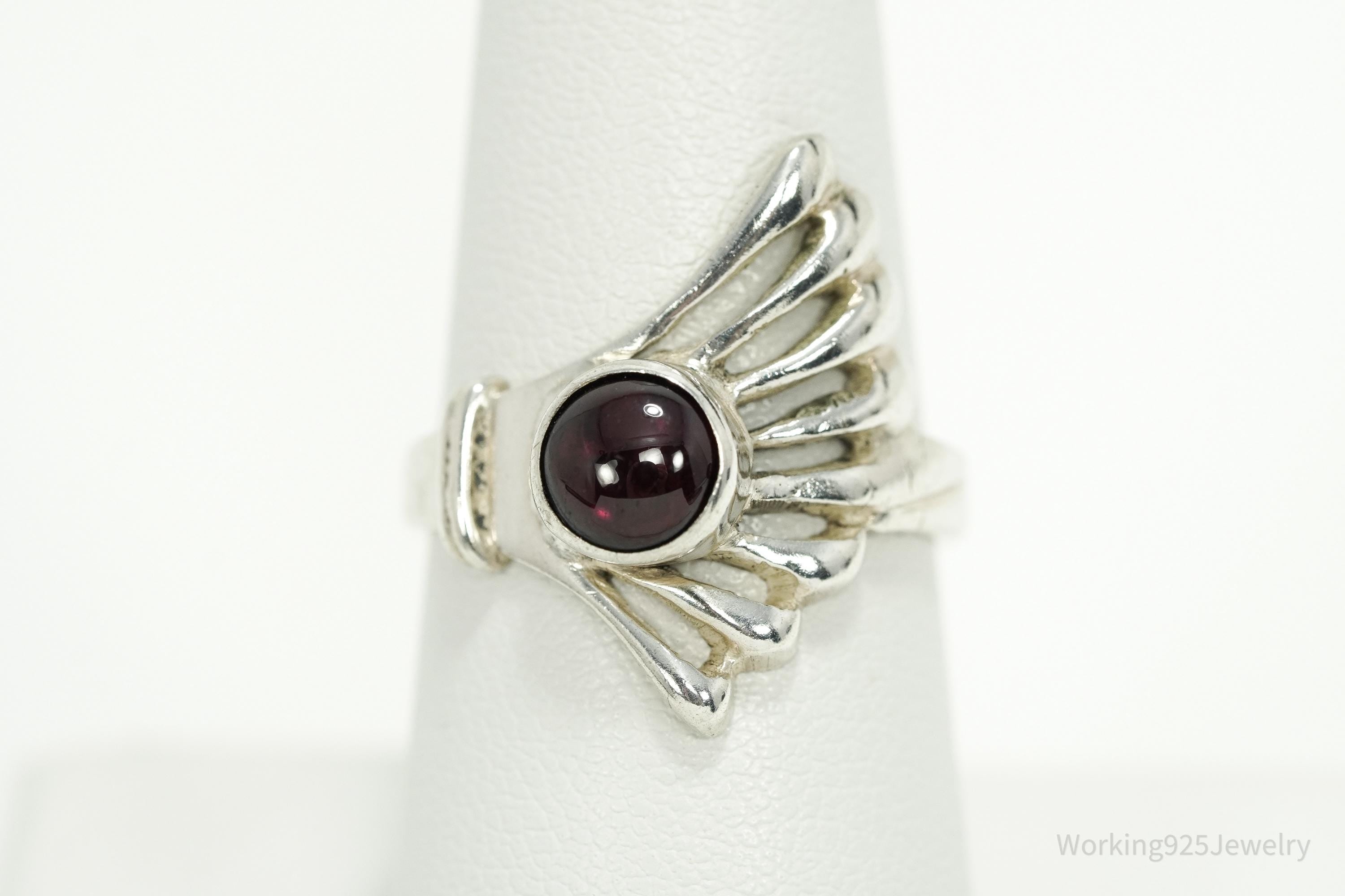 Vintage Rhodolite Garnet Sterling Silver Ring - Size 7.5