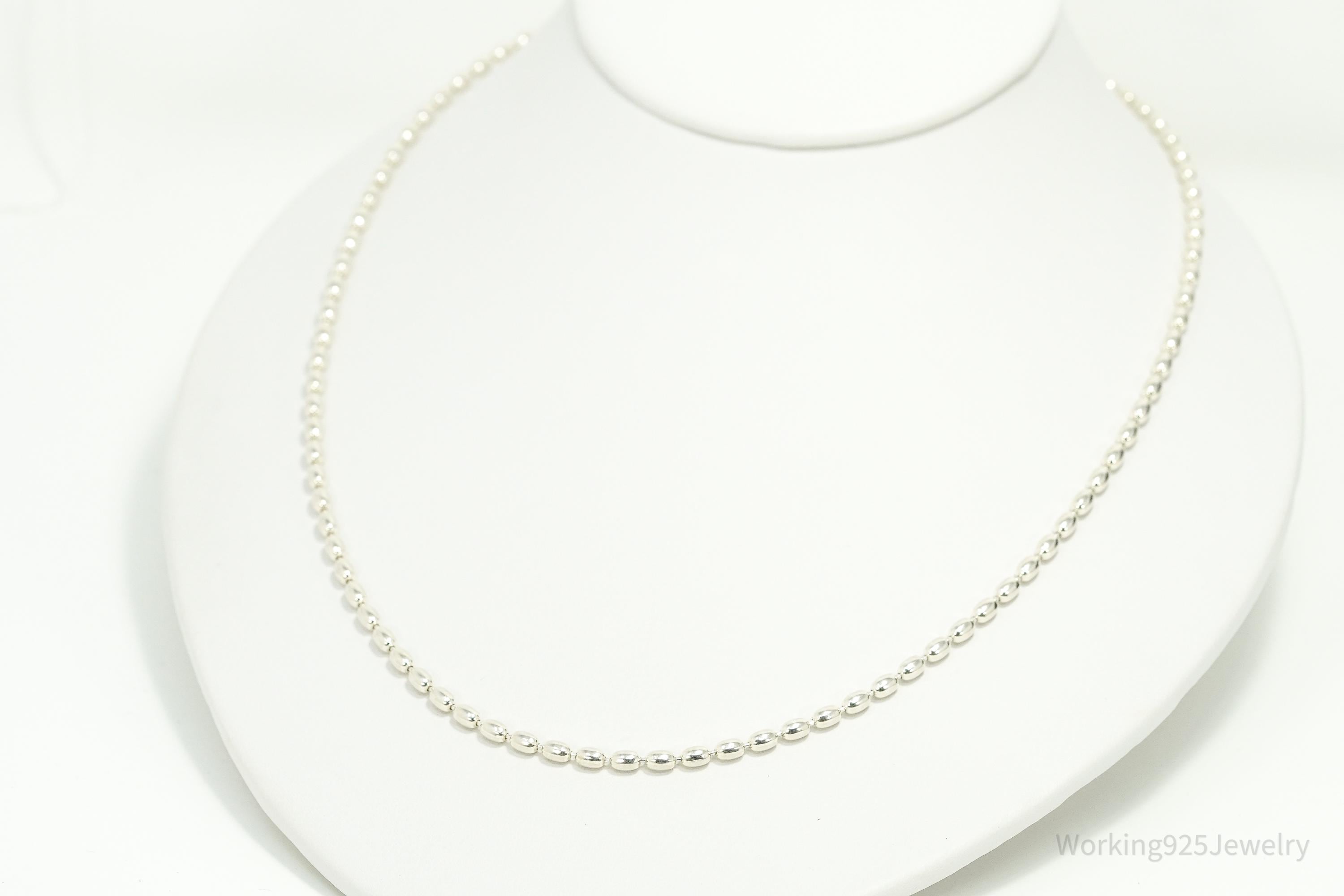 Designer Pandora Retired Rice Chain Sterling Silver Necklace - 23"