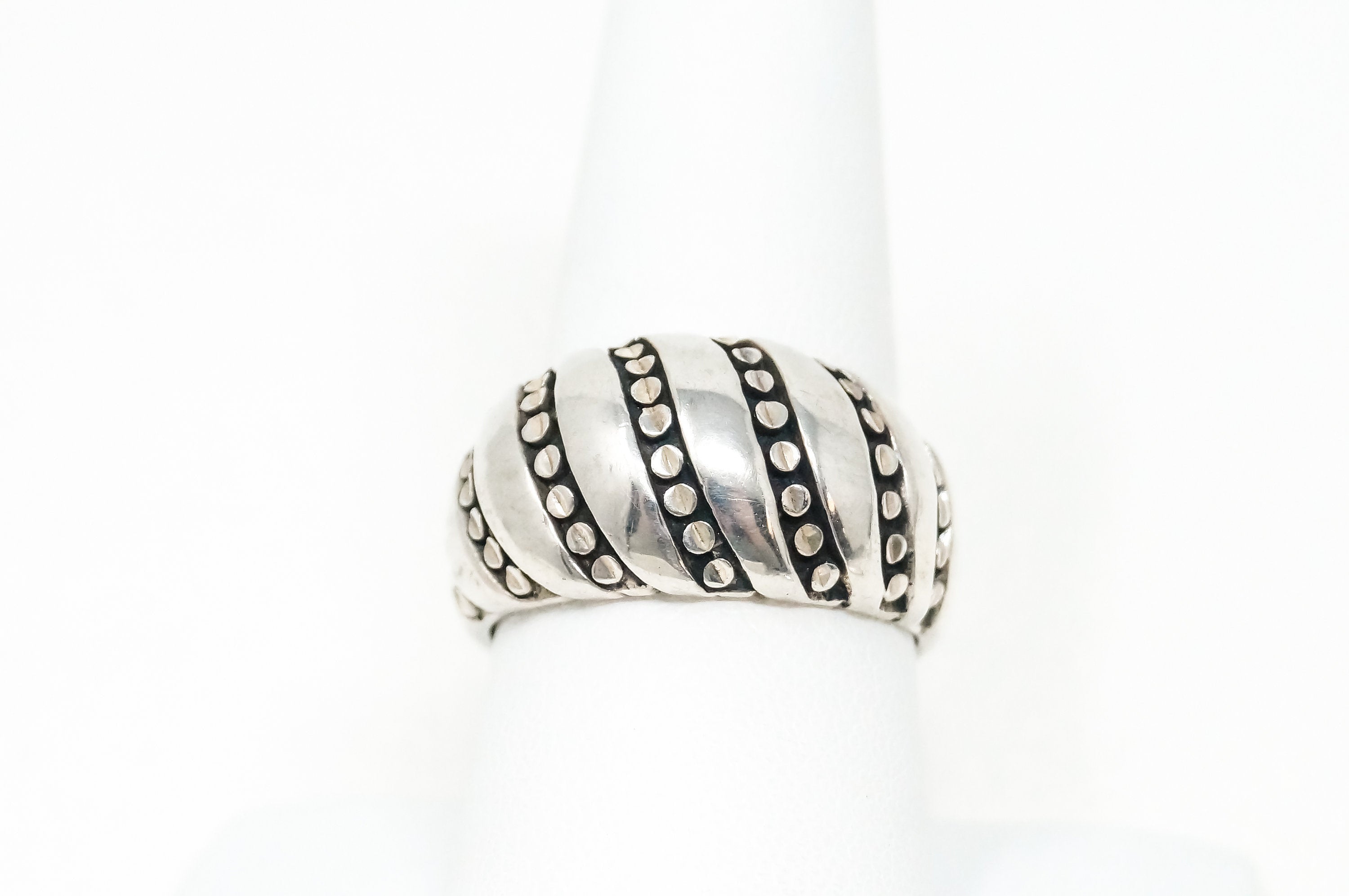 Vintage Designer Kabana KBN Art Deco Dome Style Sterling Silver Ring - Sz 8.75