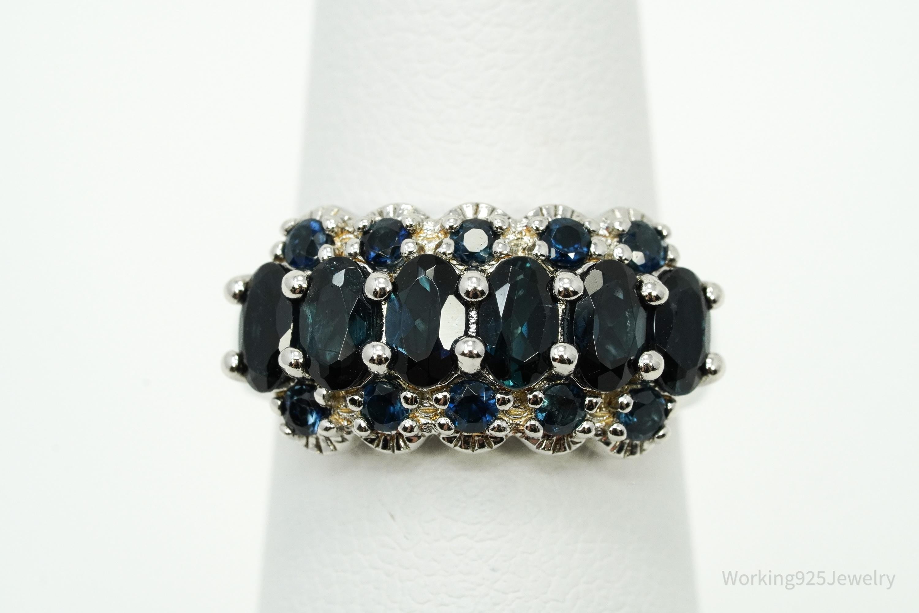 Vintage London Blue Topaz Sterling Silver Ring - Size 4.25