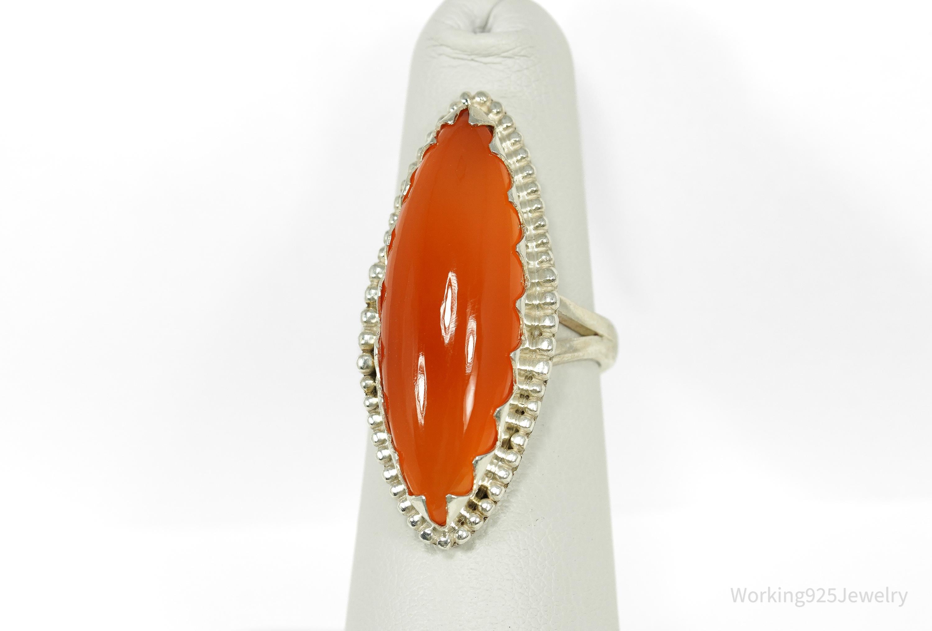 Vintage Carnelian Sterling Silver Ring - Size 5.5
