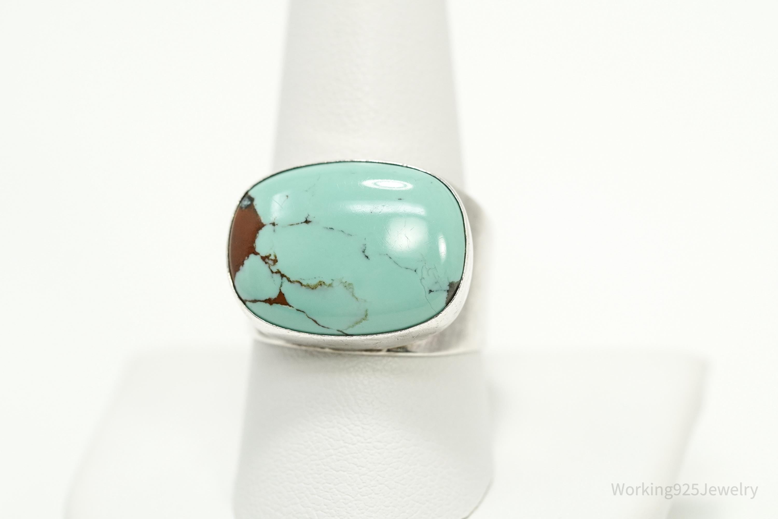 Vintage Designer Desert Rose Trading DTR Turquoise Sterling Silver Ring - 9.75