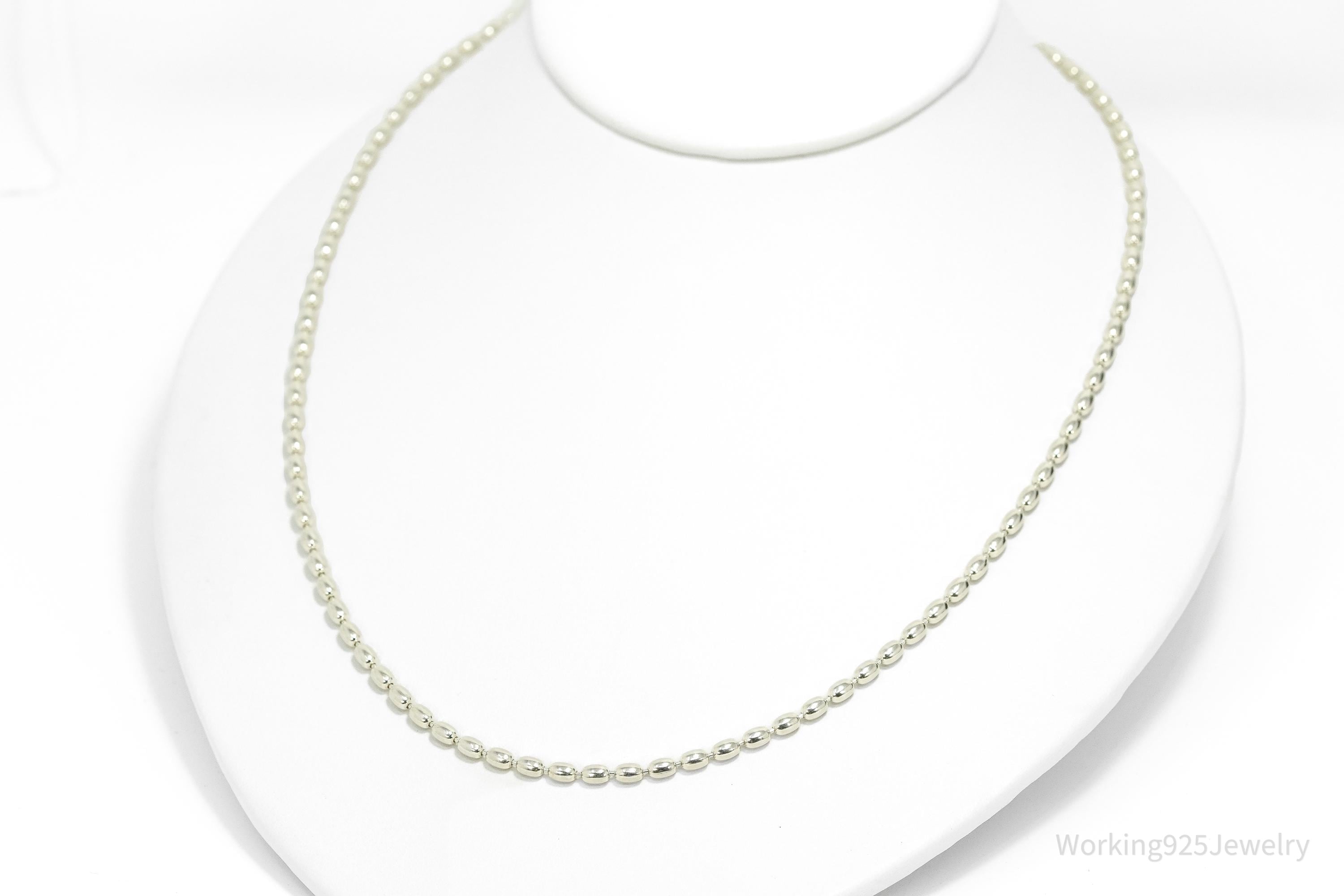 Designer Pandora Retired Rice Chain Sterling Silver Necklace - 23"