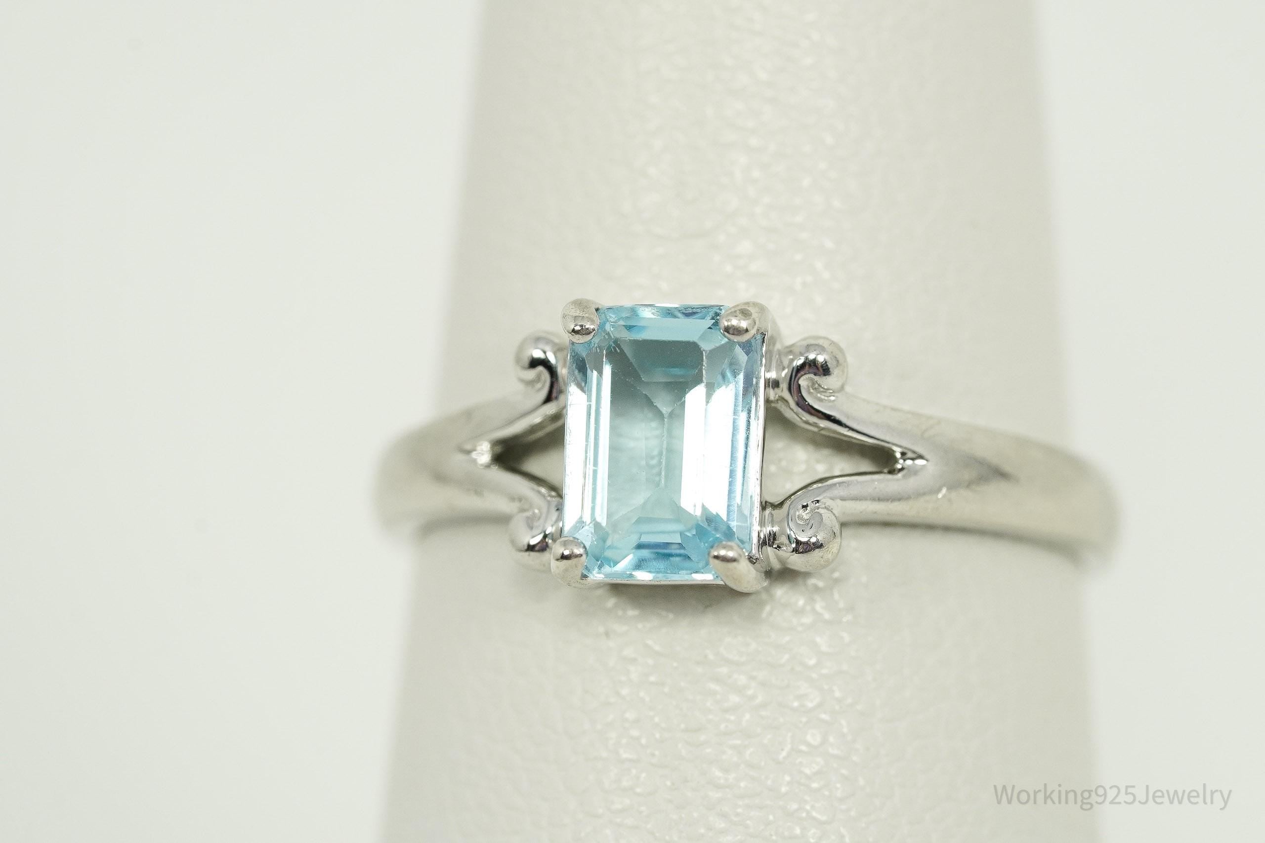 Vintage Ross Simons Blue Topaz Sterling Silver Ring - Size 7