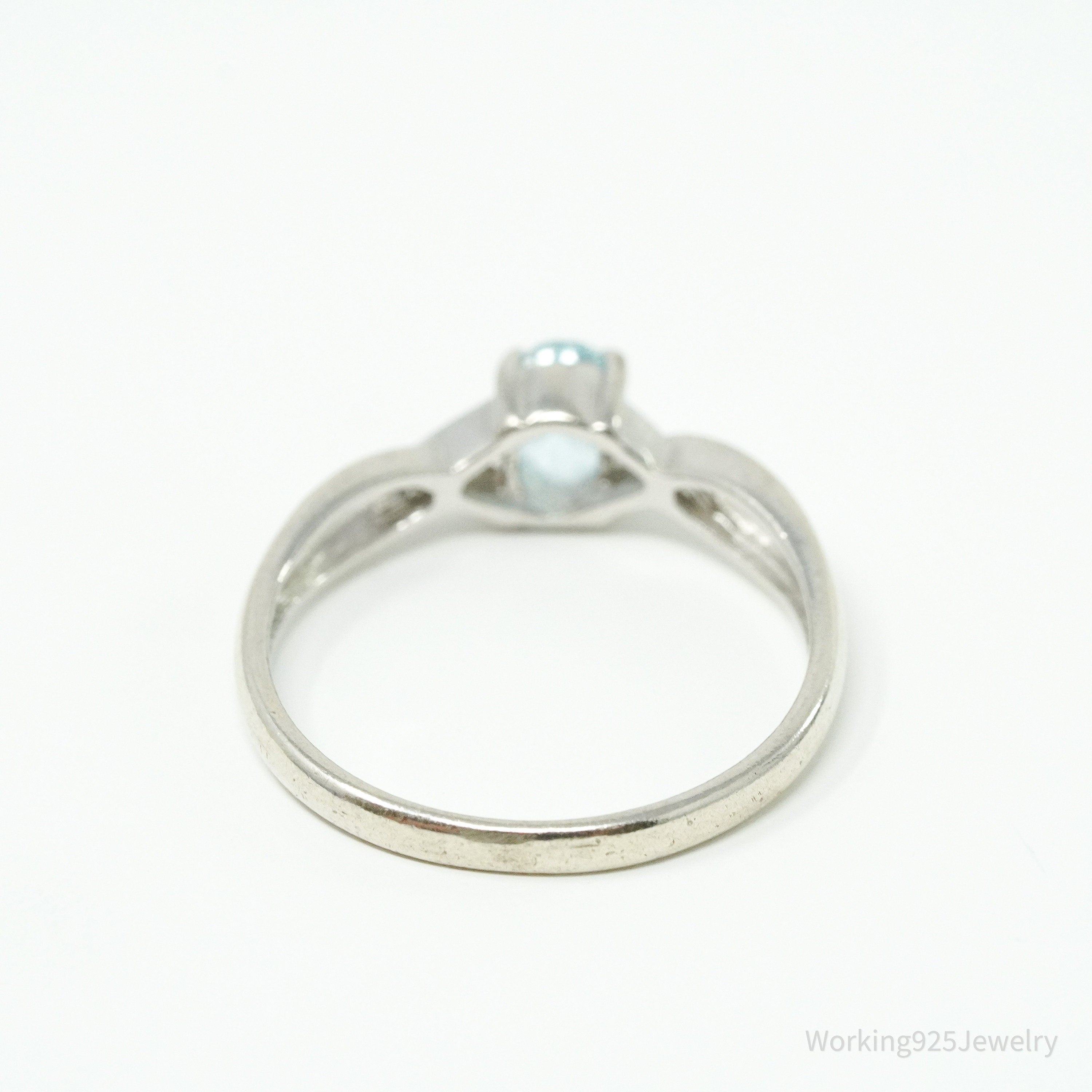 Vintage Ross Simons Blue Topaz Sterling Silver Ring - Size 7