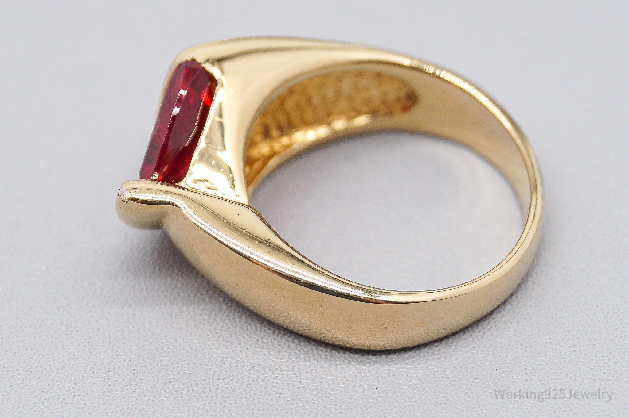 UTC Lab Ruby Gold Over Sterling Silver Ring - Size 7