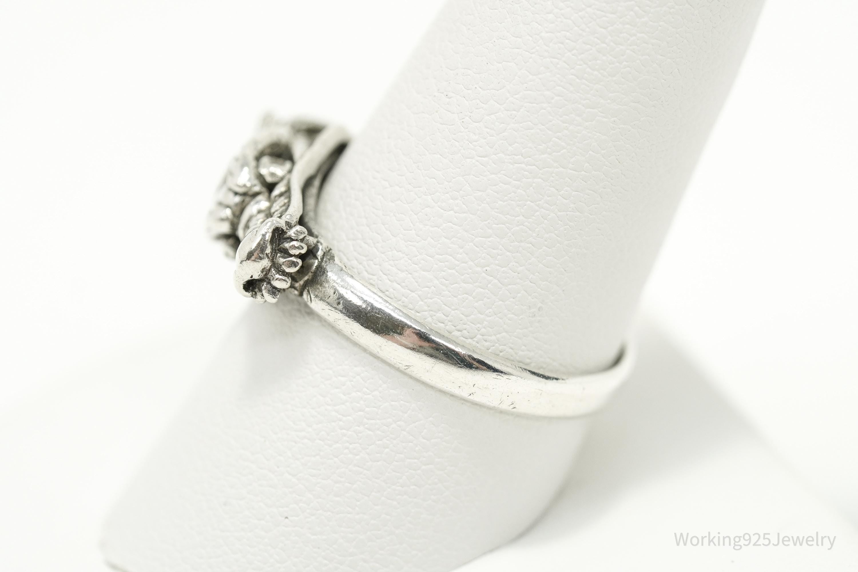 Vintage Dragon Head Sterling Silver Ring - Size 10.25