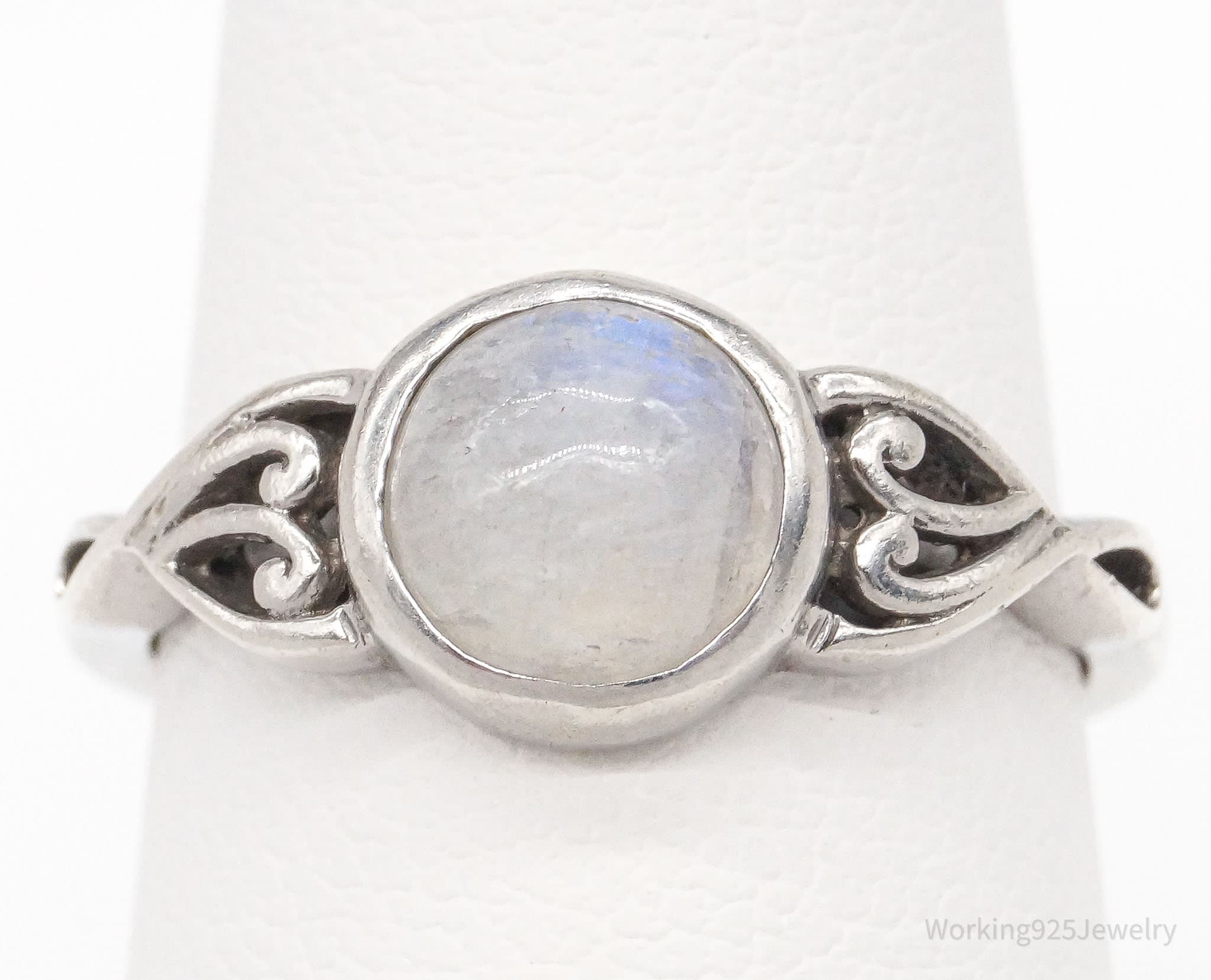 Vintage Moonstone Sterling Silver Ring - Size 6.5