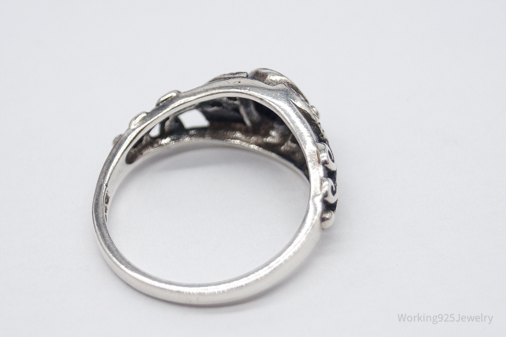 Vintage Lapis Lazuli Sterling Silver Ring - Size 6.75