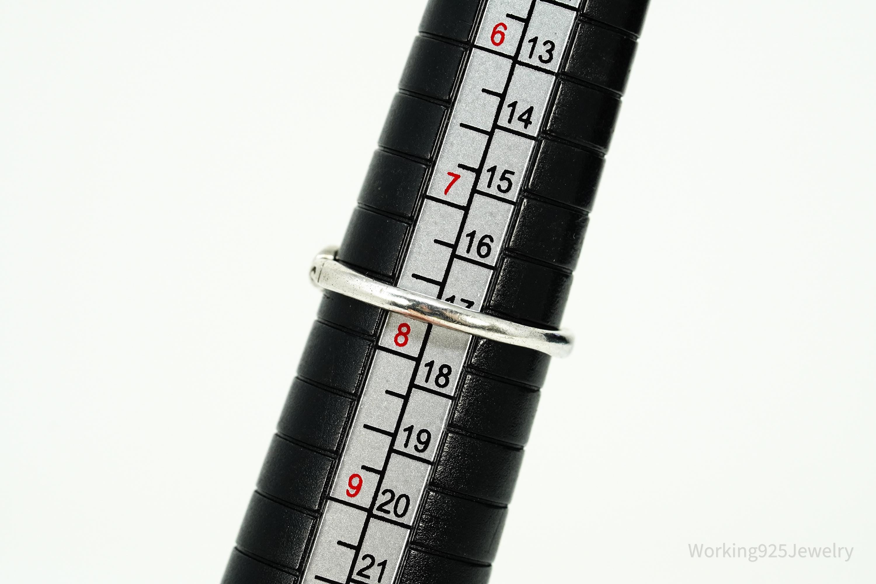 Vintage Art Deco Style Sterling Silver Ring - Size 7.75