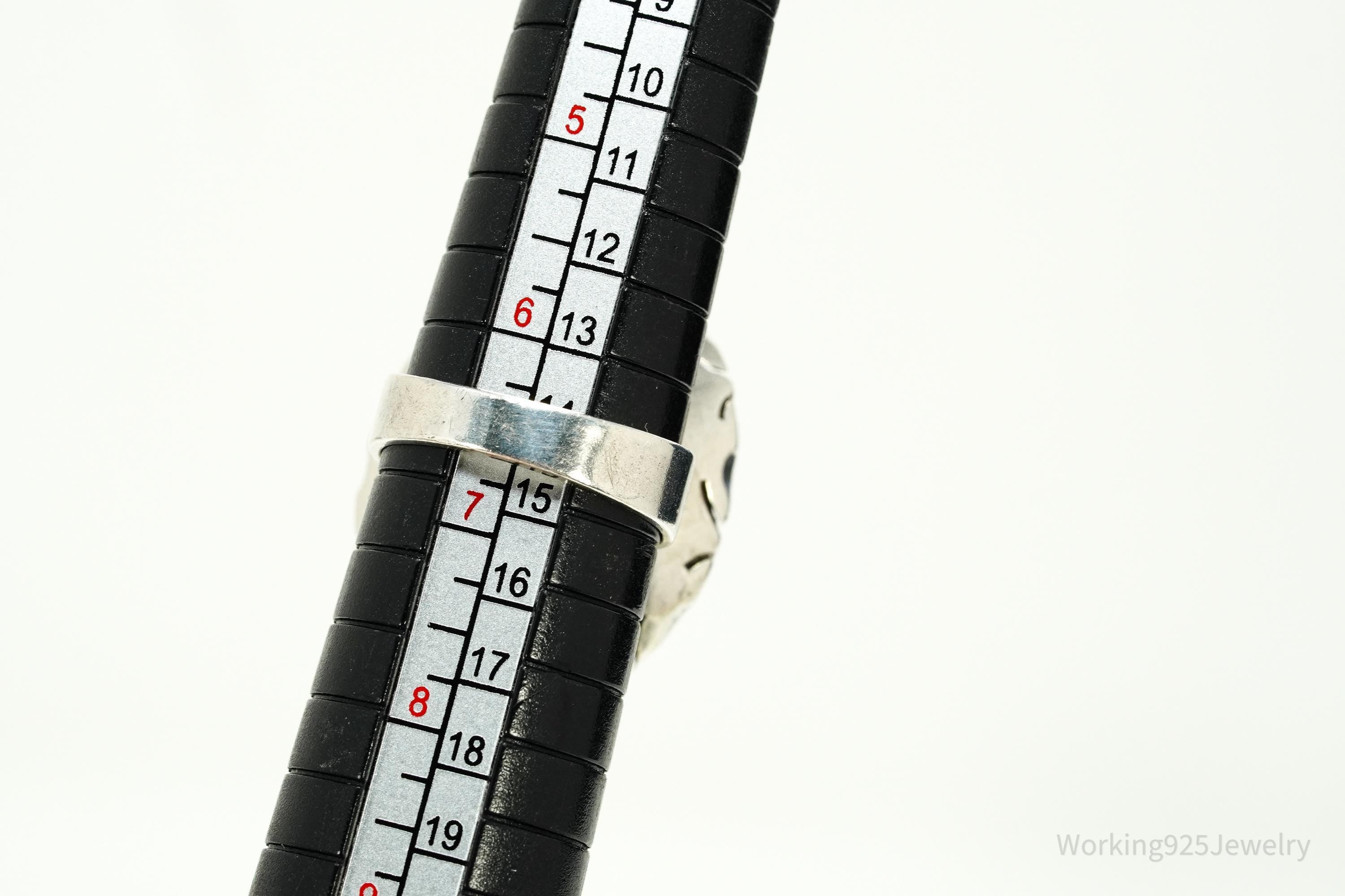 Vintage Large Jasper Sterling Silver Ring - Size 6.5