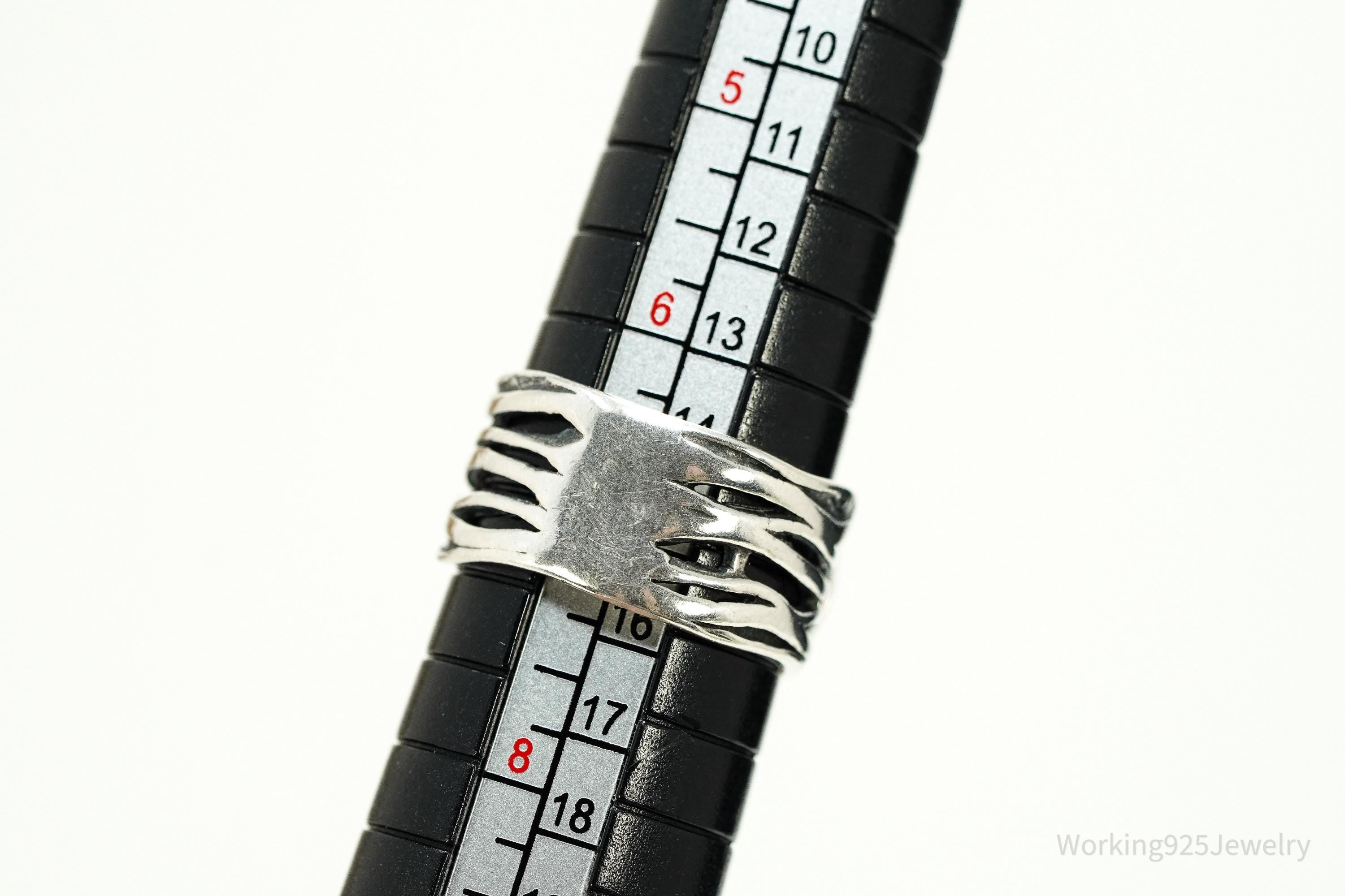 Vintage Israel Large White Pearl Sterling Silver Ring - Size 7