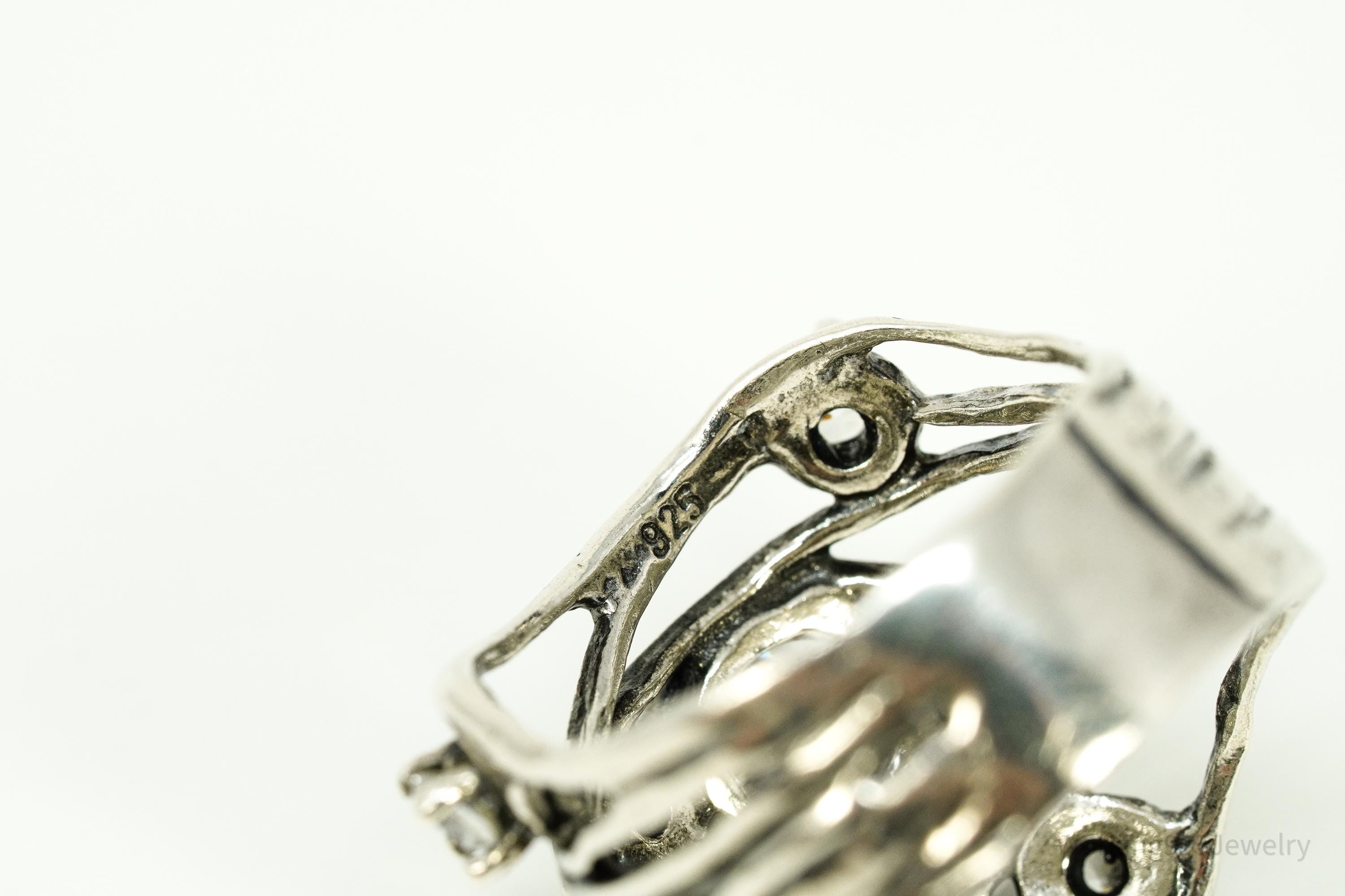 Vintage Cubic Zirconia Sterling Silver Ring - Size 7