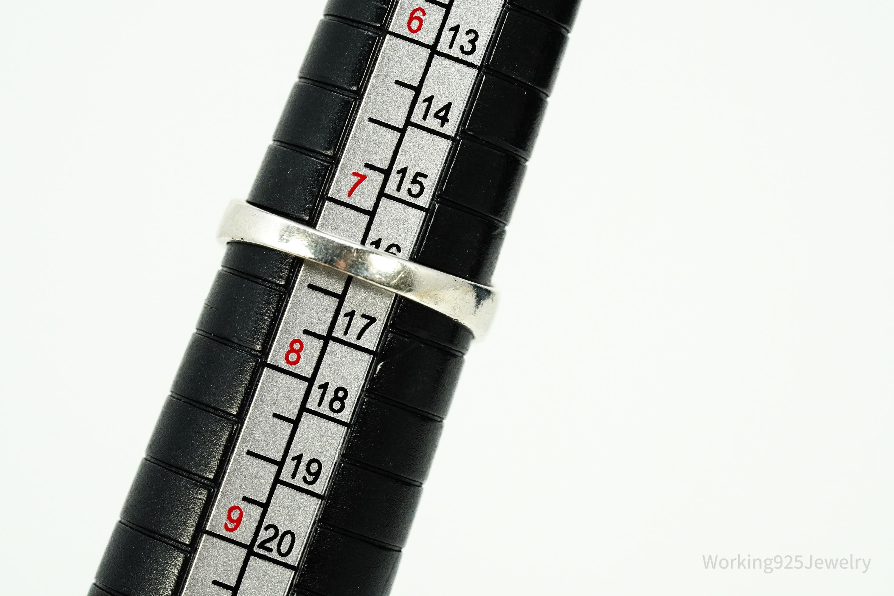 Vintage Black Onyx Sterling Silver Ring - Size 7.25