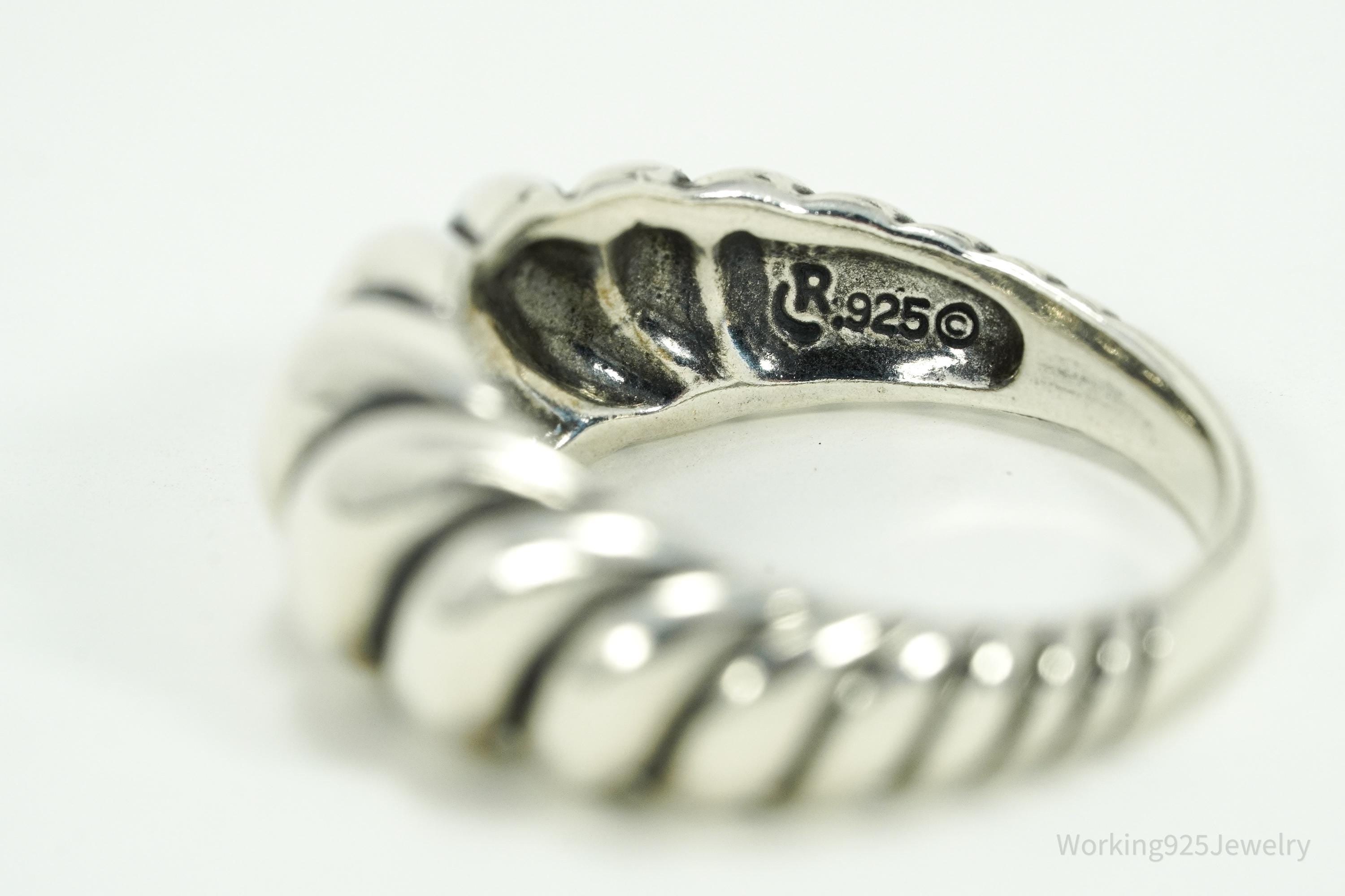 Vintage Native Designer Carolyn Pollack Relios Twist Sterling Silver Ring - Size 7