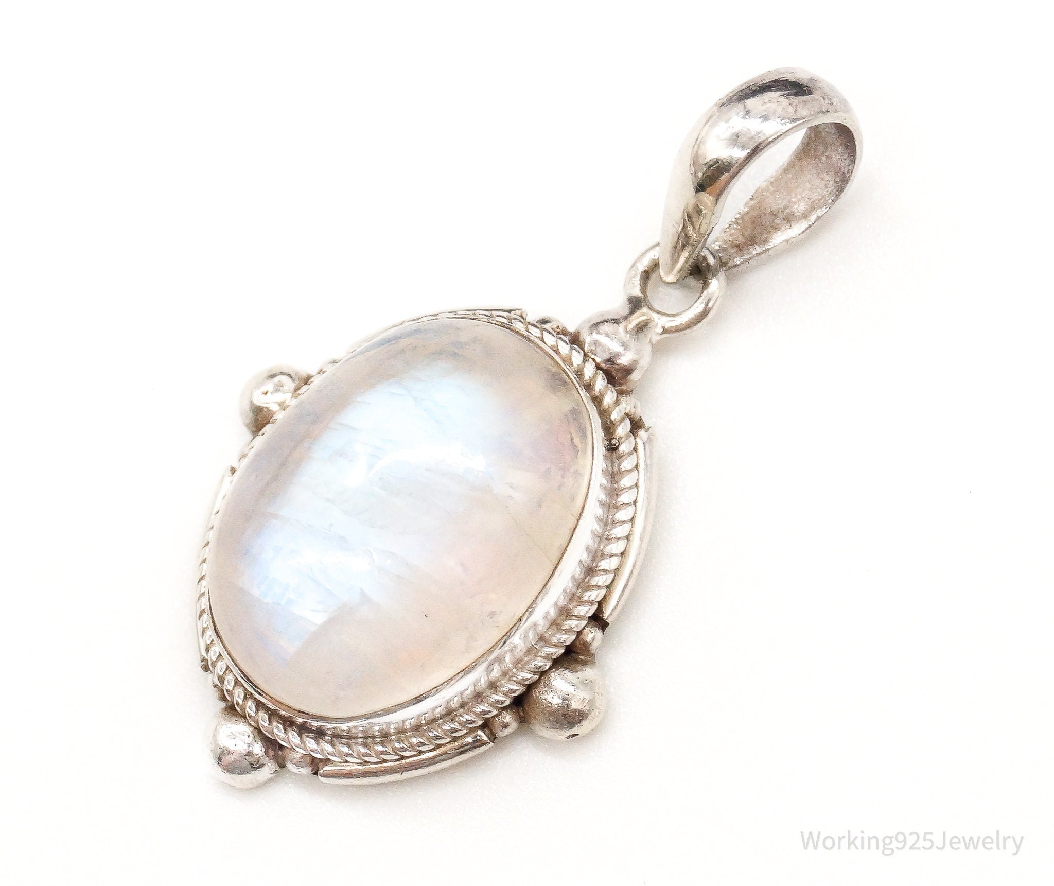 Vintage Moonstone Sterling Silver Southwestern Pendant