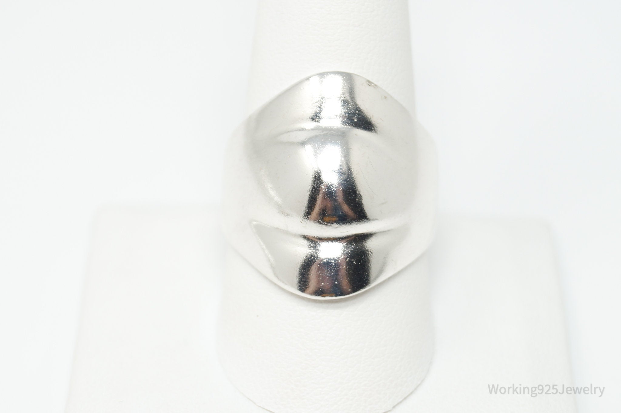 Vintage Mid Century Modernist Style Sterling Silver Ring - Size 10