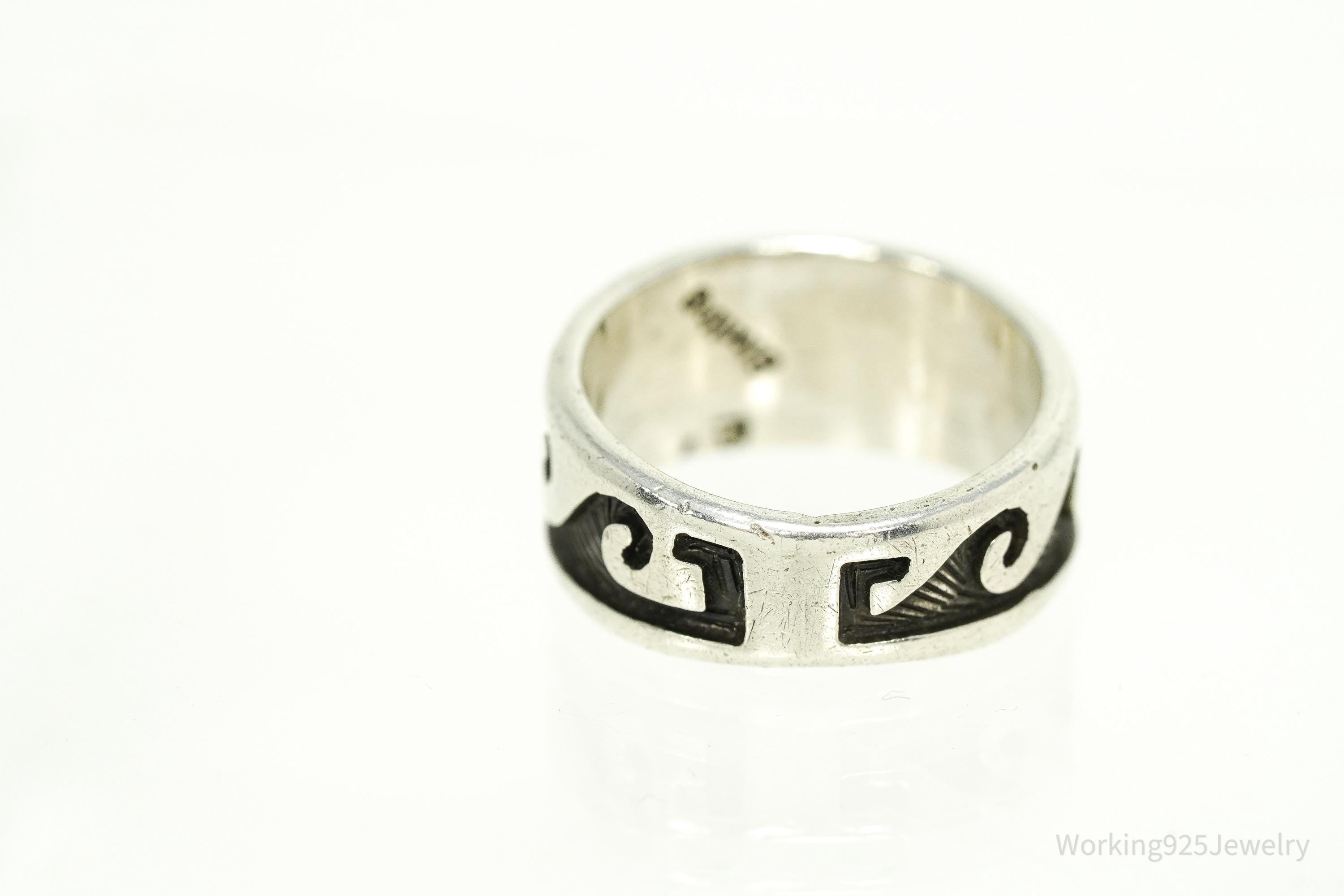 Vintage Native American Waves Sterling Silver Band Ring - Size 6.5