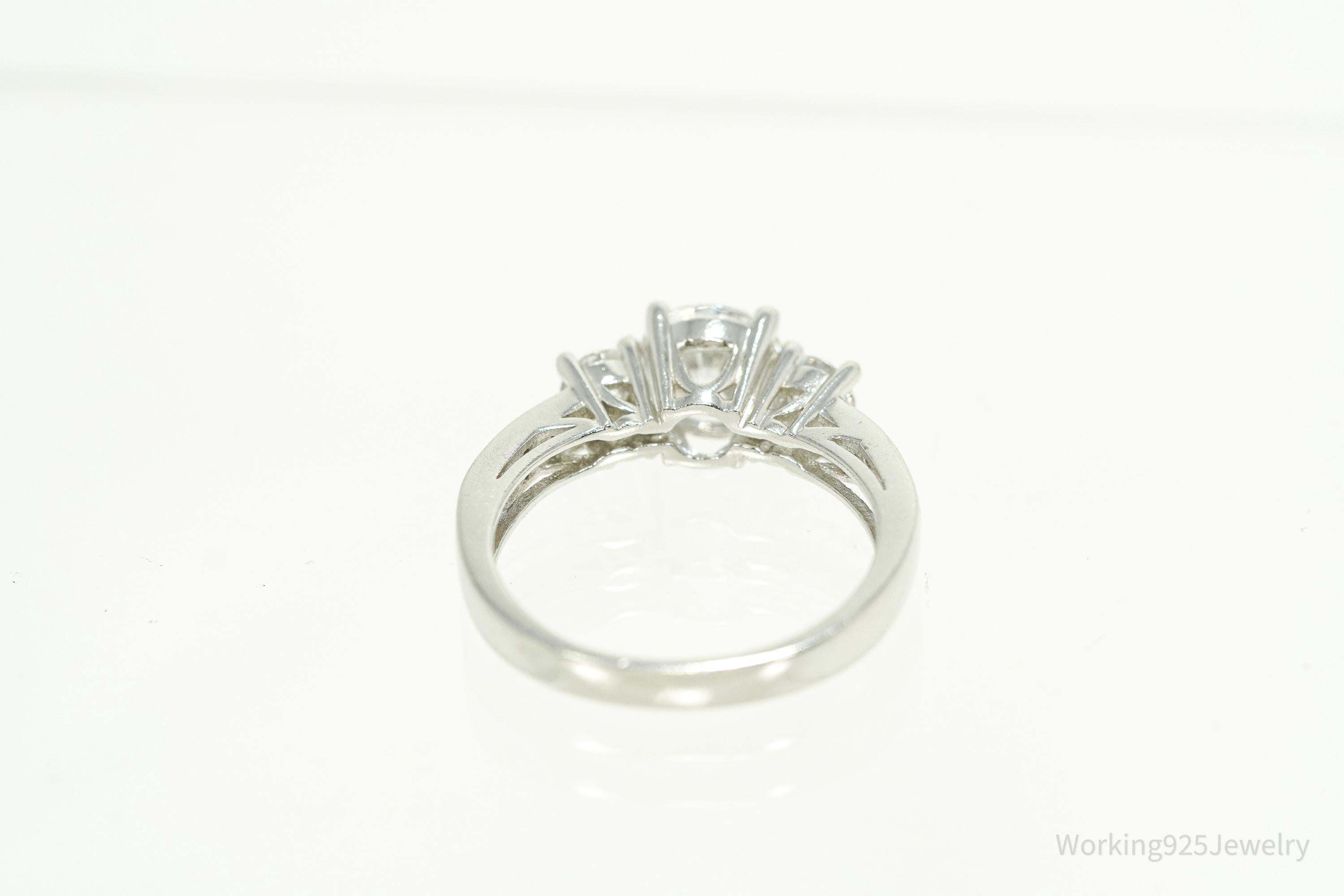 Vintage Designer SW Cubic Zirconia Sterling Silver Ring - Size 7