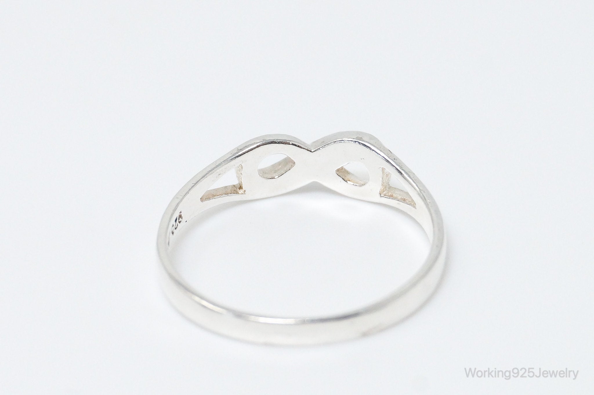 Vintage "Love" Infinity Sterling Silver Ring - SZ 4.75