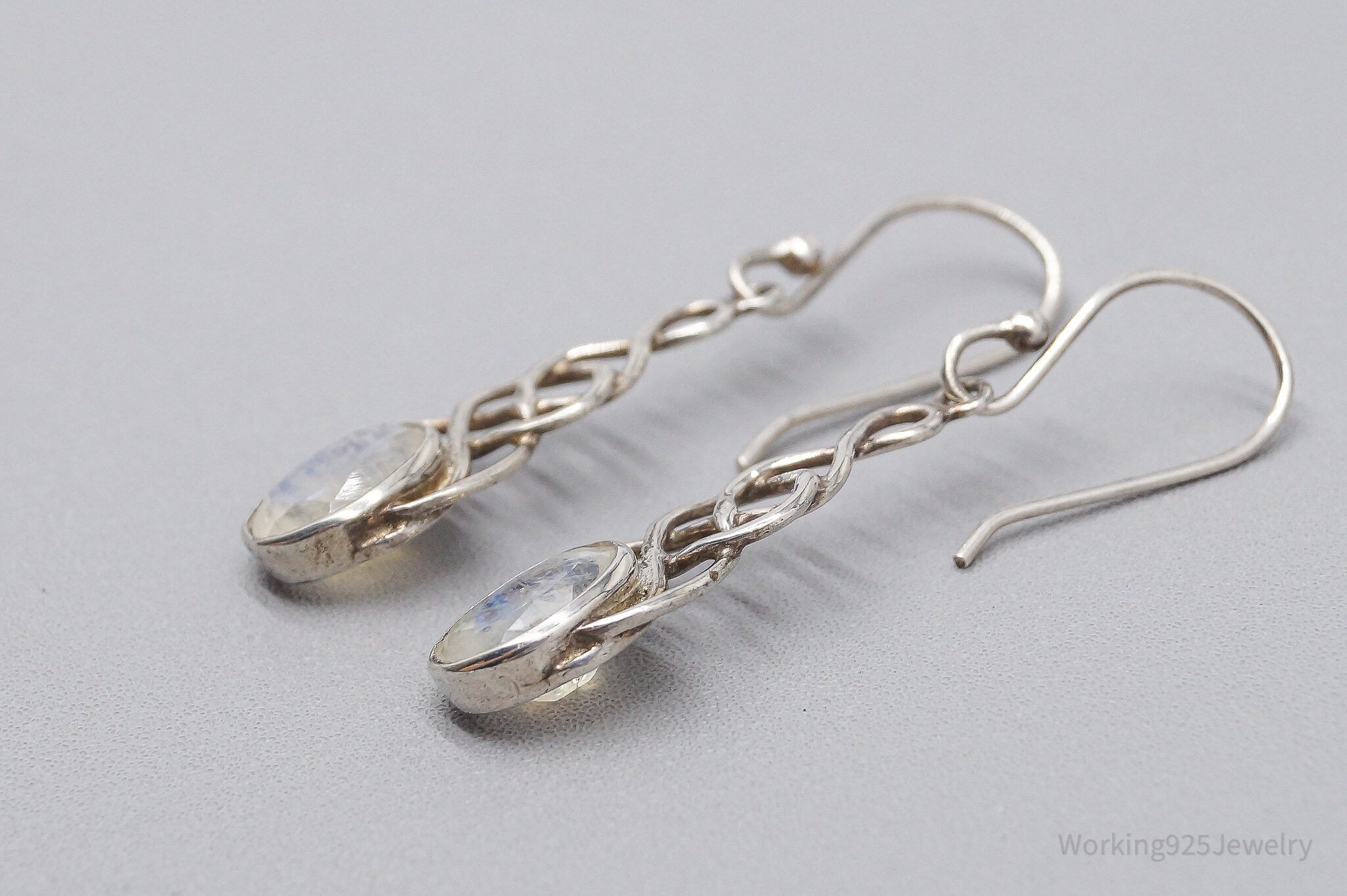 Vintage Moonstone Sterling Silver Earrings