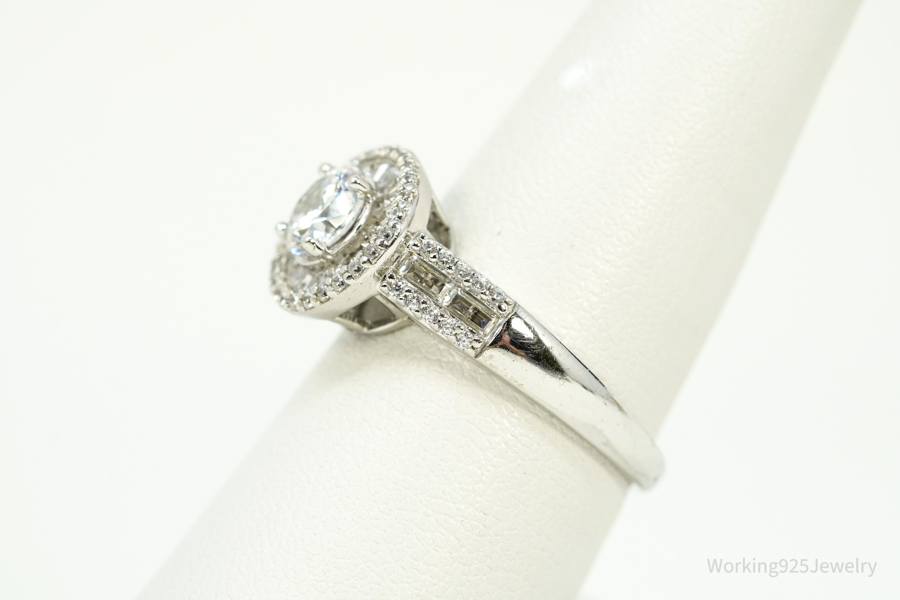 Vintage JCL Cubic Zirconia Sterling Silver Ring Size 8