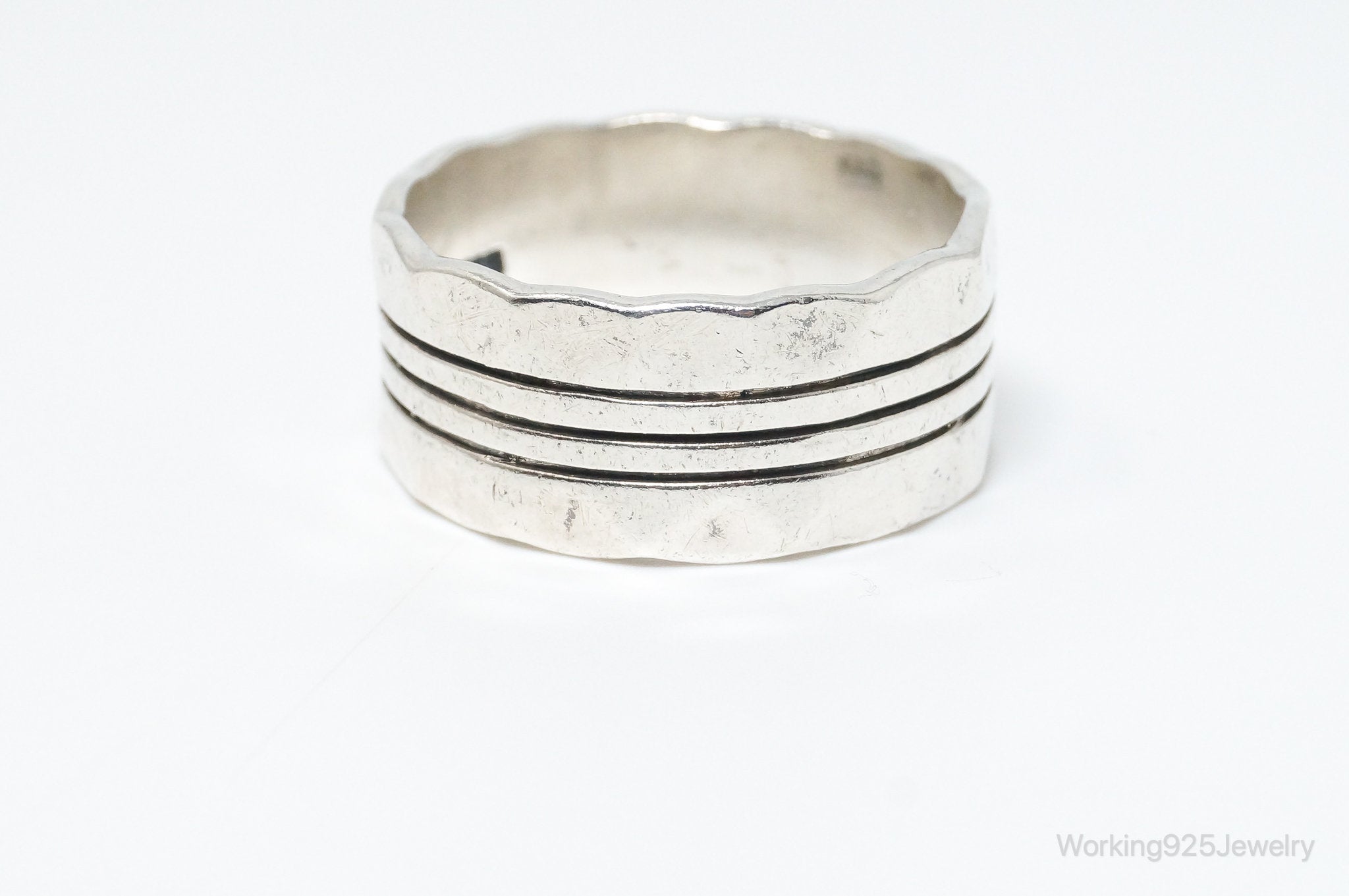 Vintage Mexico Sterling Silver Band Ring - Size 14.5