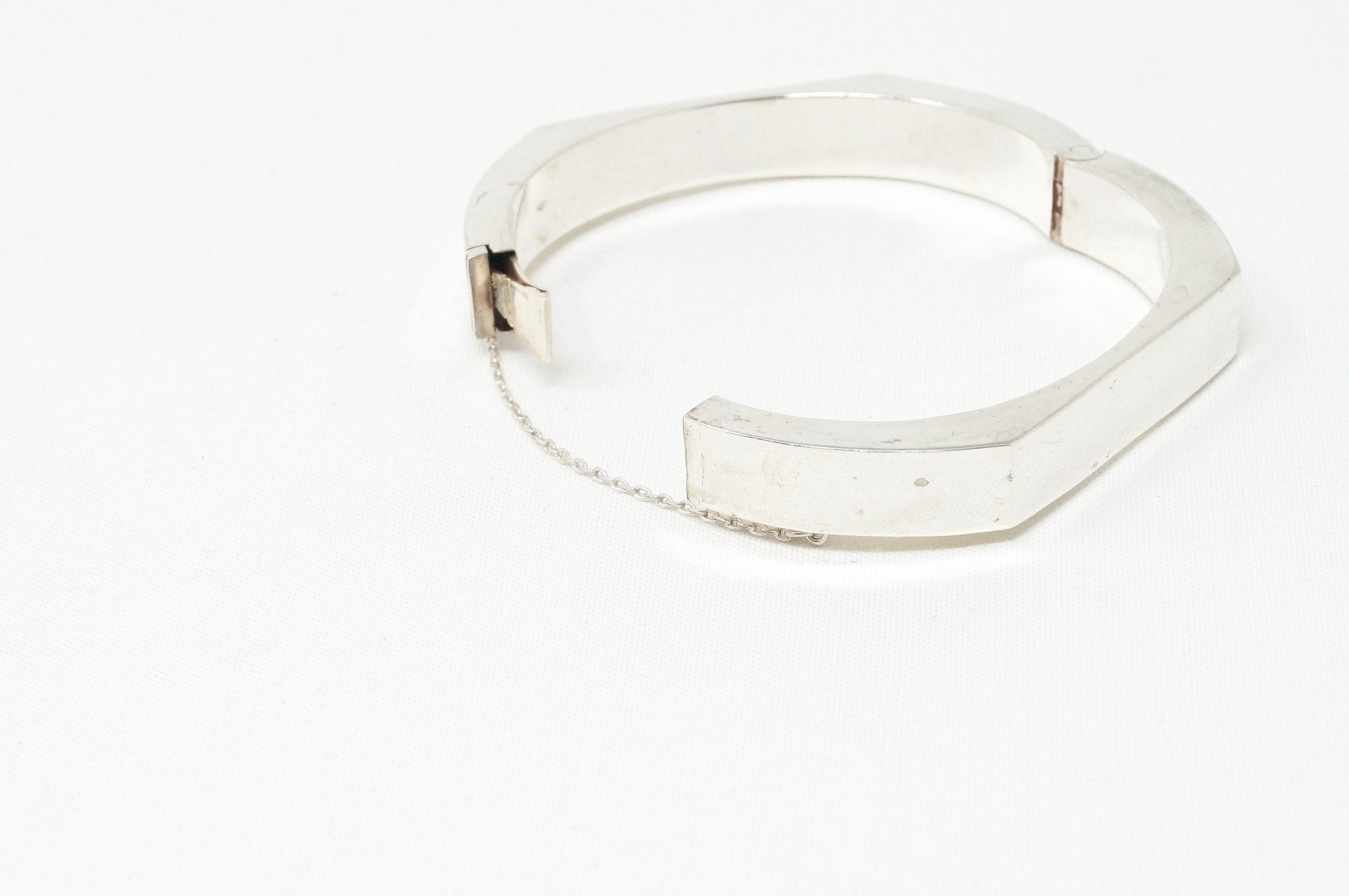 Vintage Modern Deco Sleek Sterling Silver Bracelet