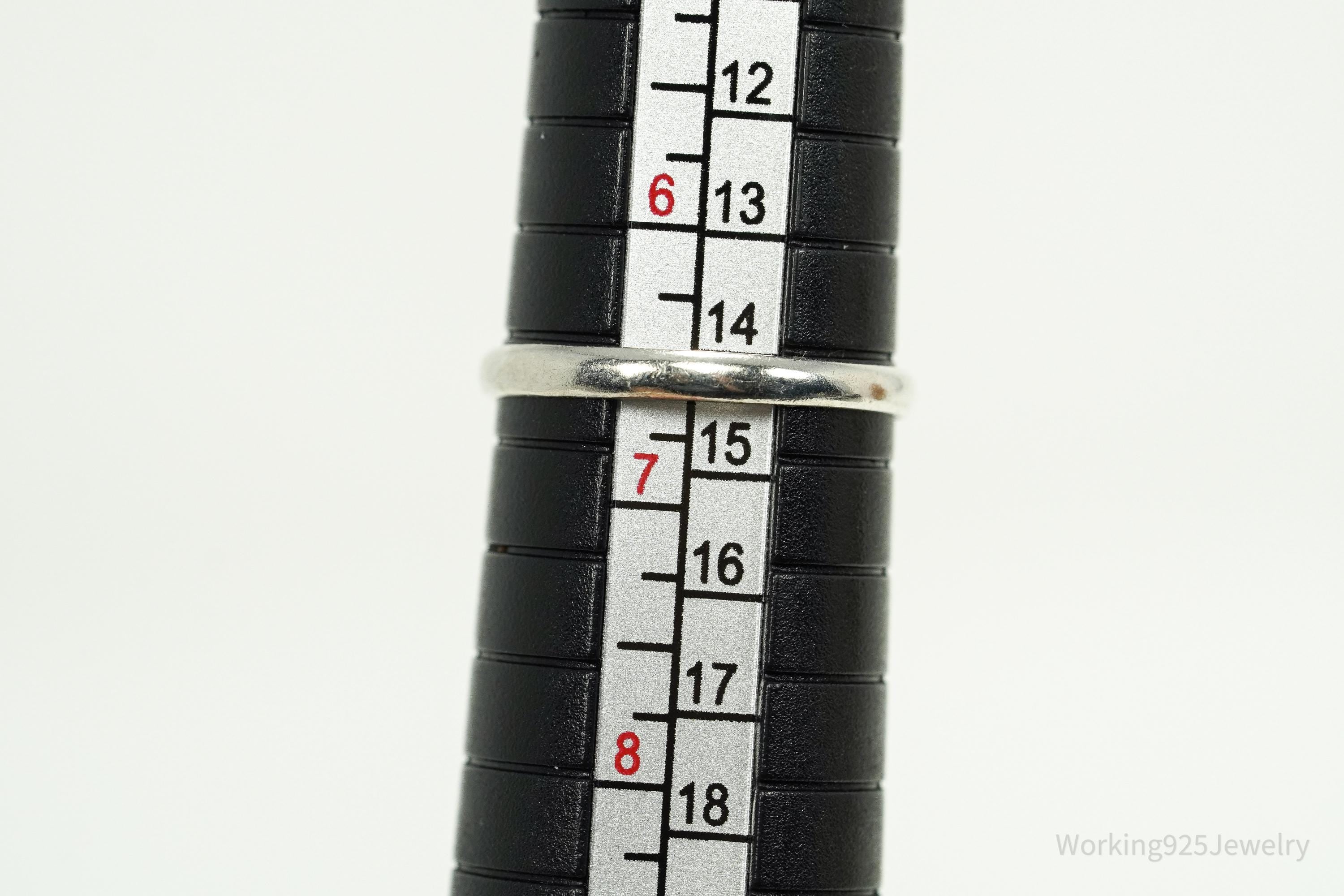 Vintage Rhodolite Garnet Sterling Silver Ring - Size 6.5