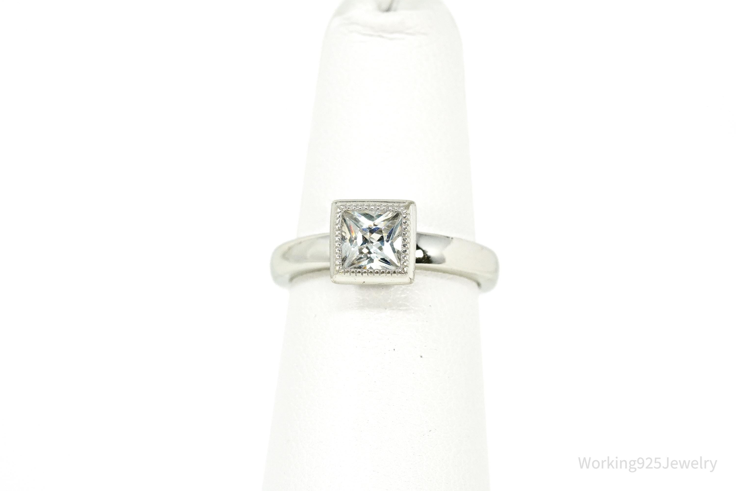 PAJ Cubic Zirconia Sterling Silver Ring - Size 5