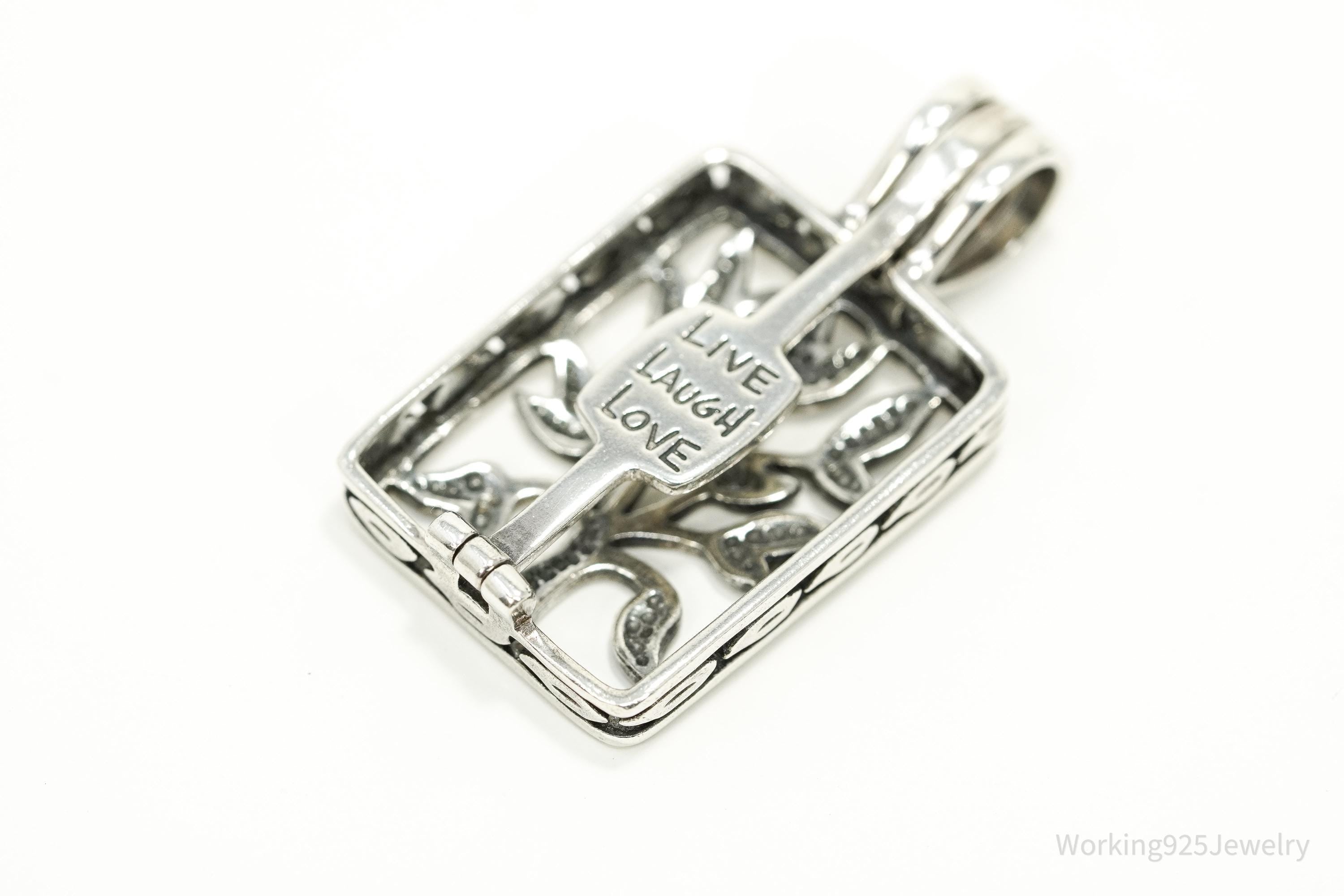 Silpada Live Laugh Love Interchangeable Sterling Silver Necklace Pendant