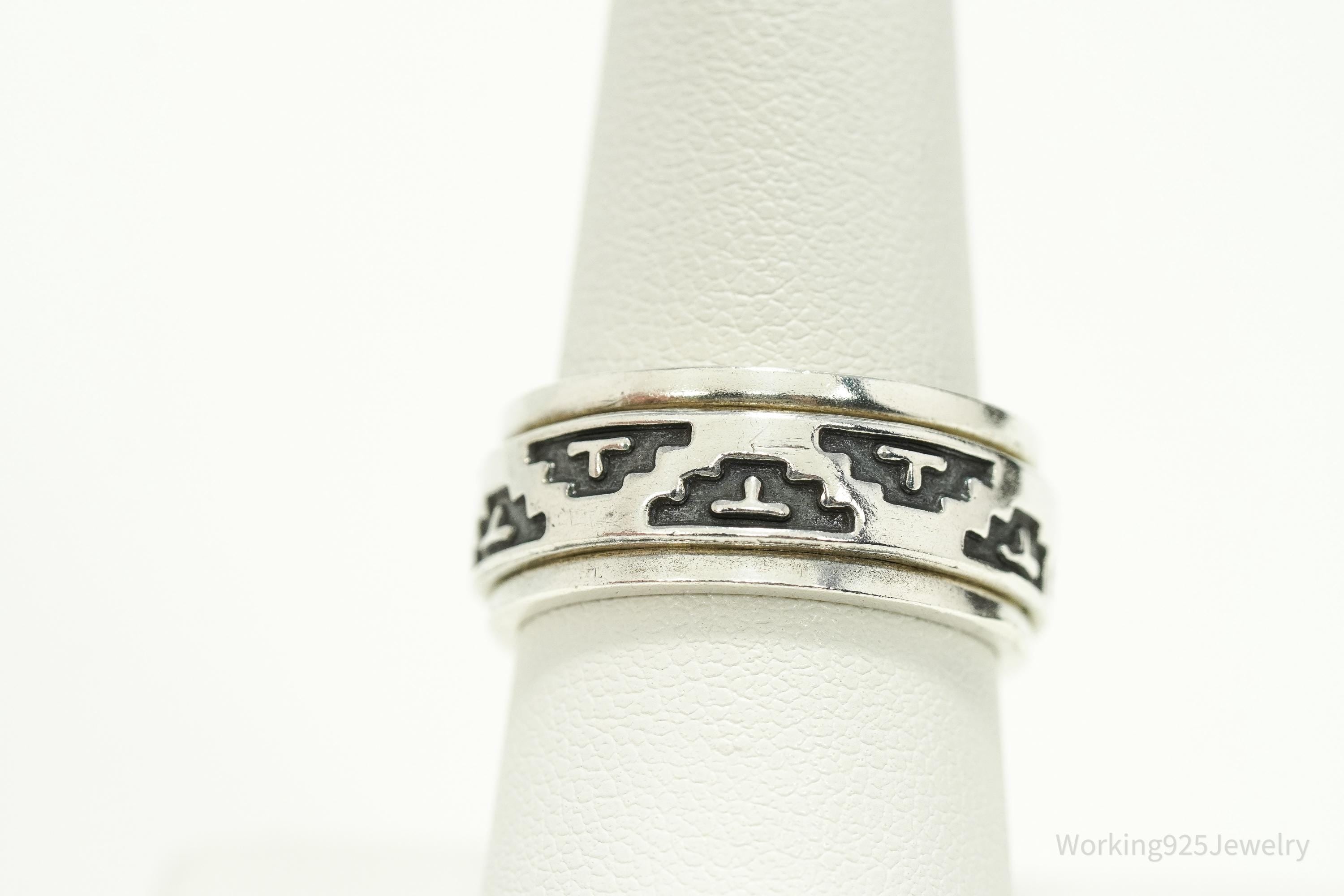 Vintage 950 Silver Spinner Band Ring - Size 8.25