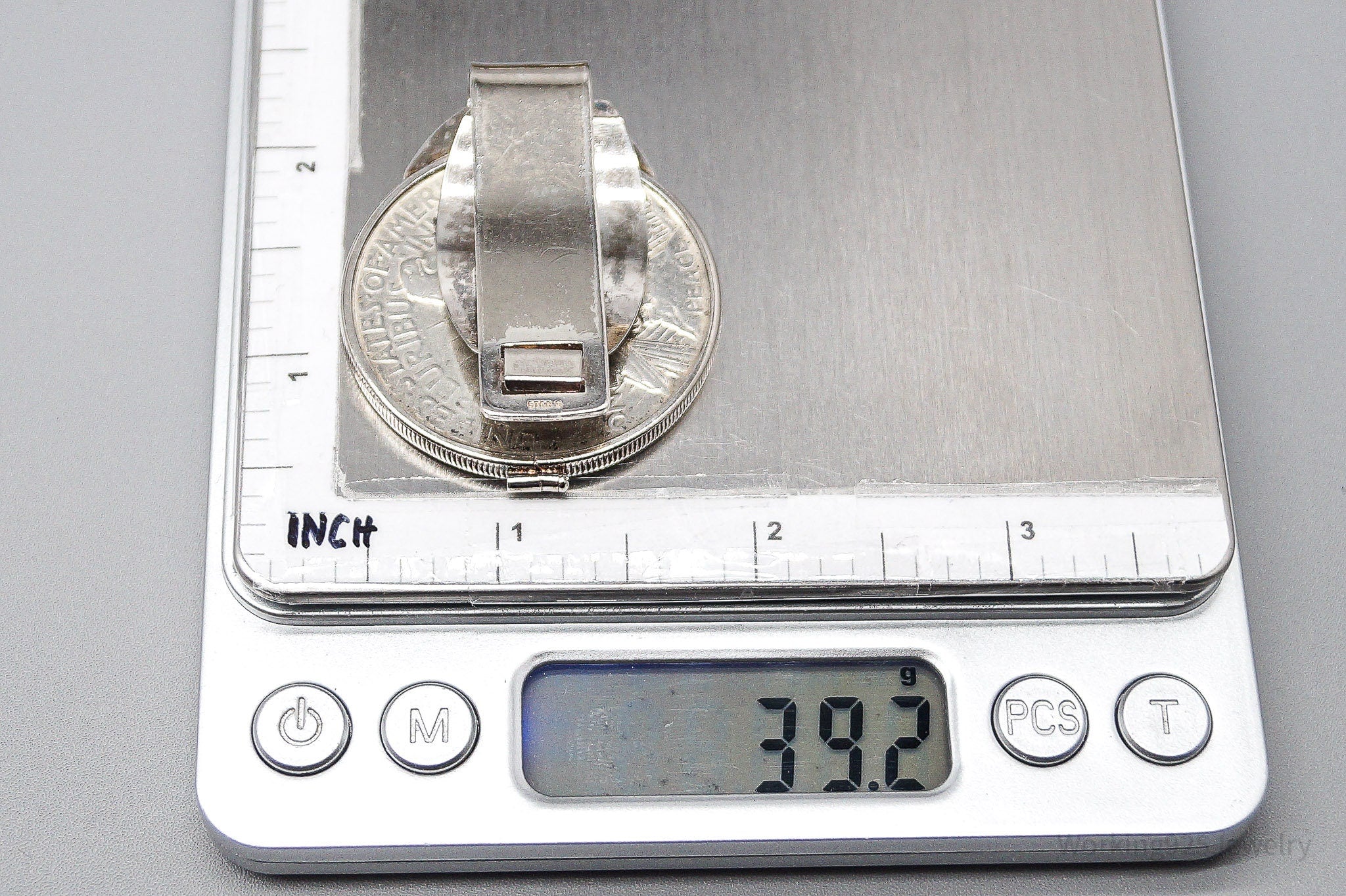 Antique 1922 Peace Silver Dollar Coin Sterling Silver Money Clip