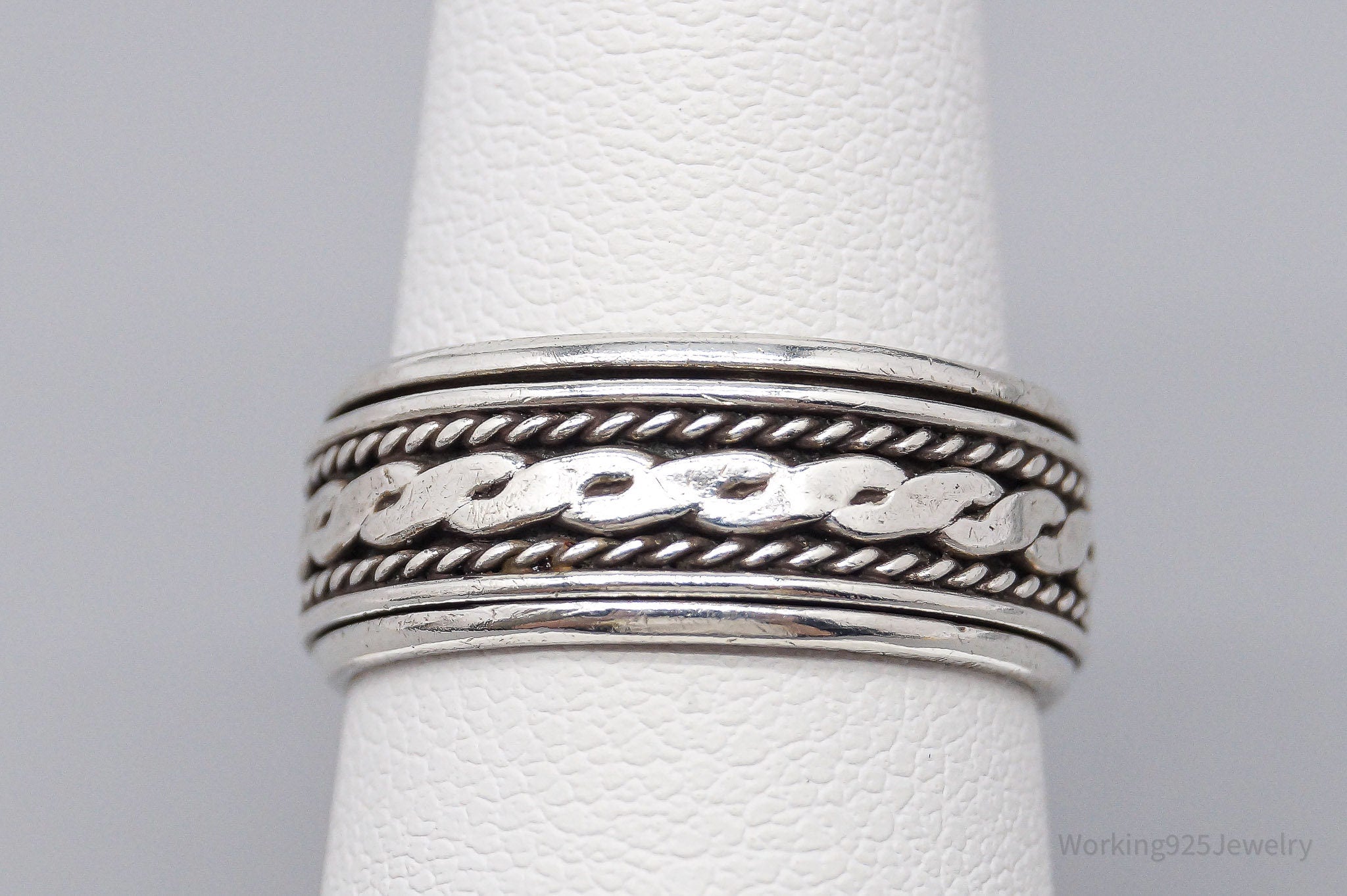 Vintage Spinner Spinning Cable Twist Sterling Silver Band Ring Size 6