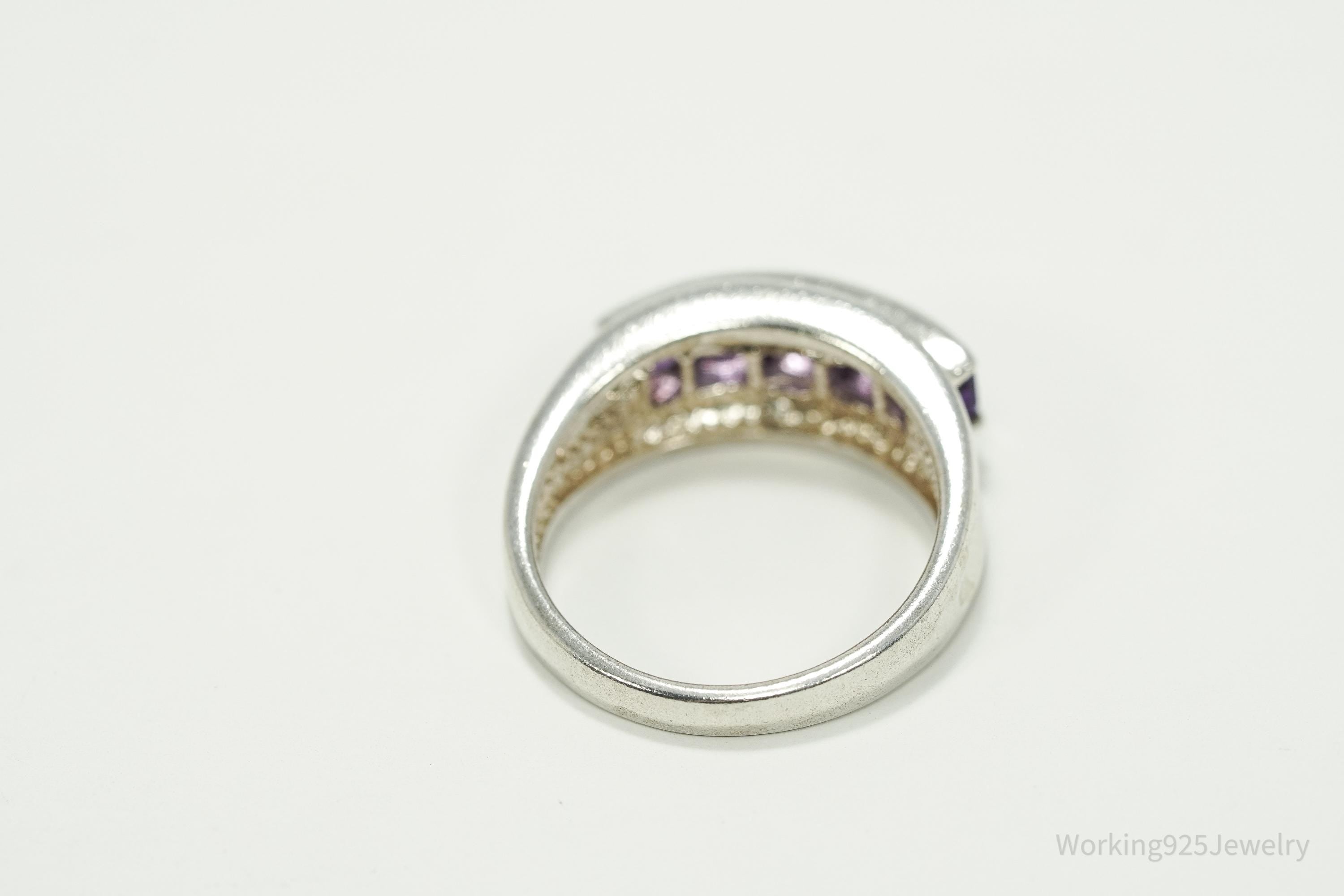 Vintage Amethyst Sterling Silver Ring - Size 9