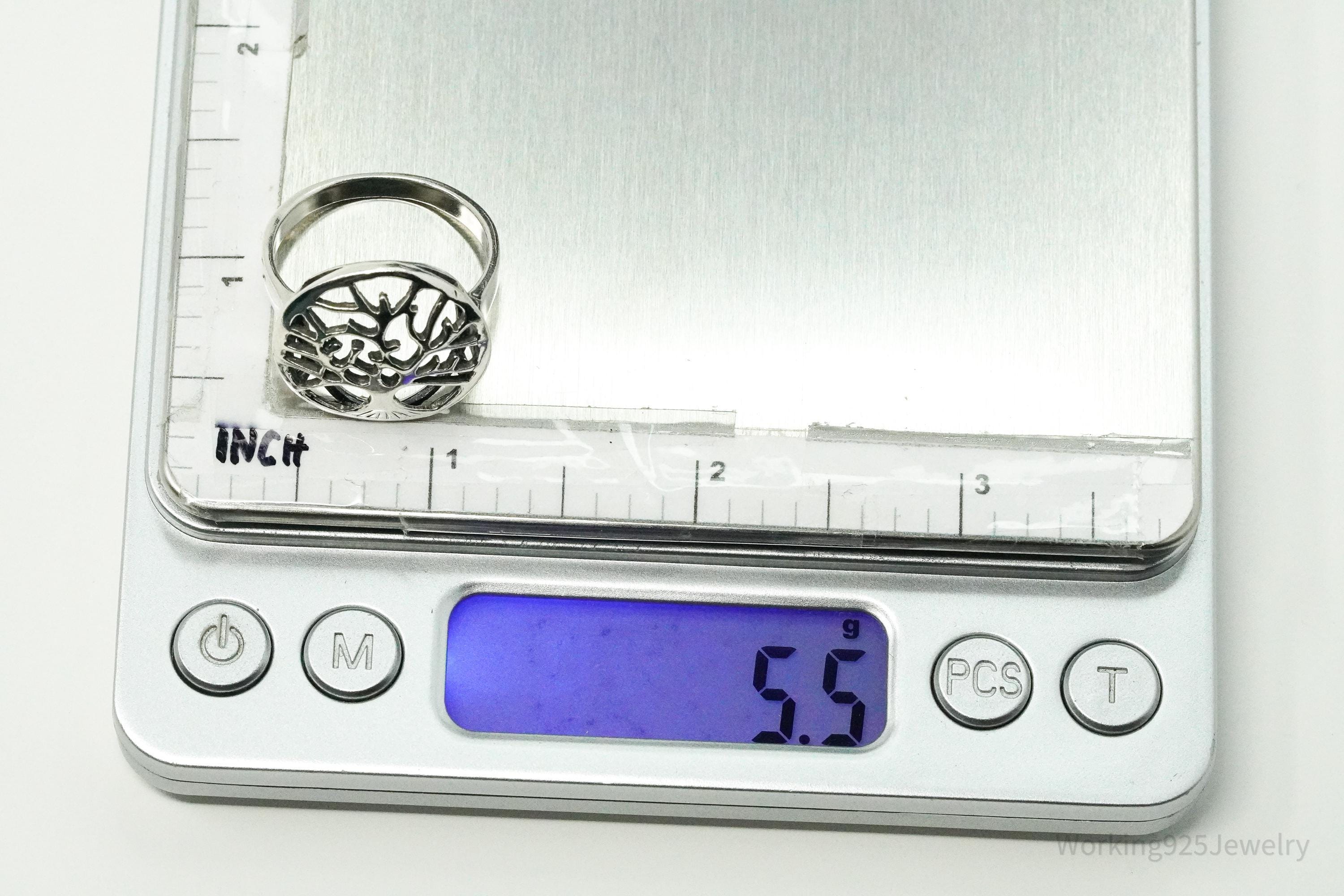 Vintage Tree Of Life Sterling Silver Ring - Size 11