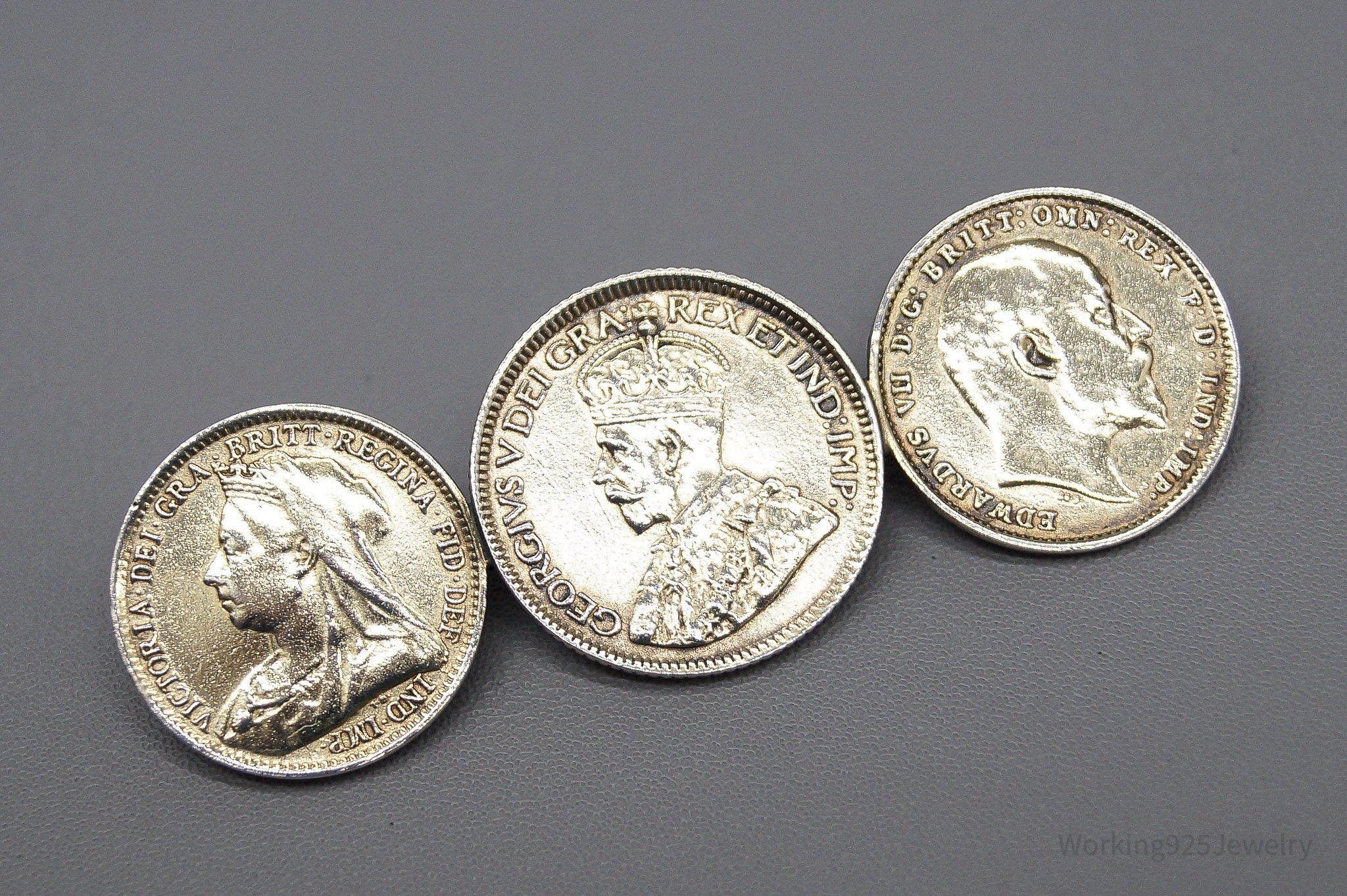 Antique Coins Silver Brooch Pin