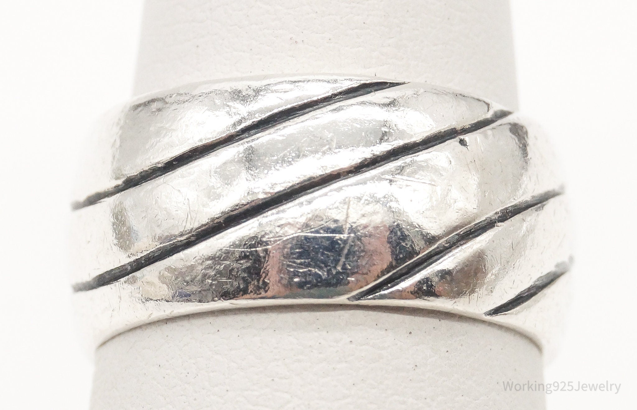 Vintage Mexico Cable Sterling Silver Band Ring - Size 6.25