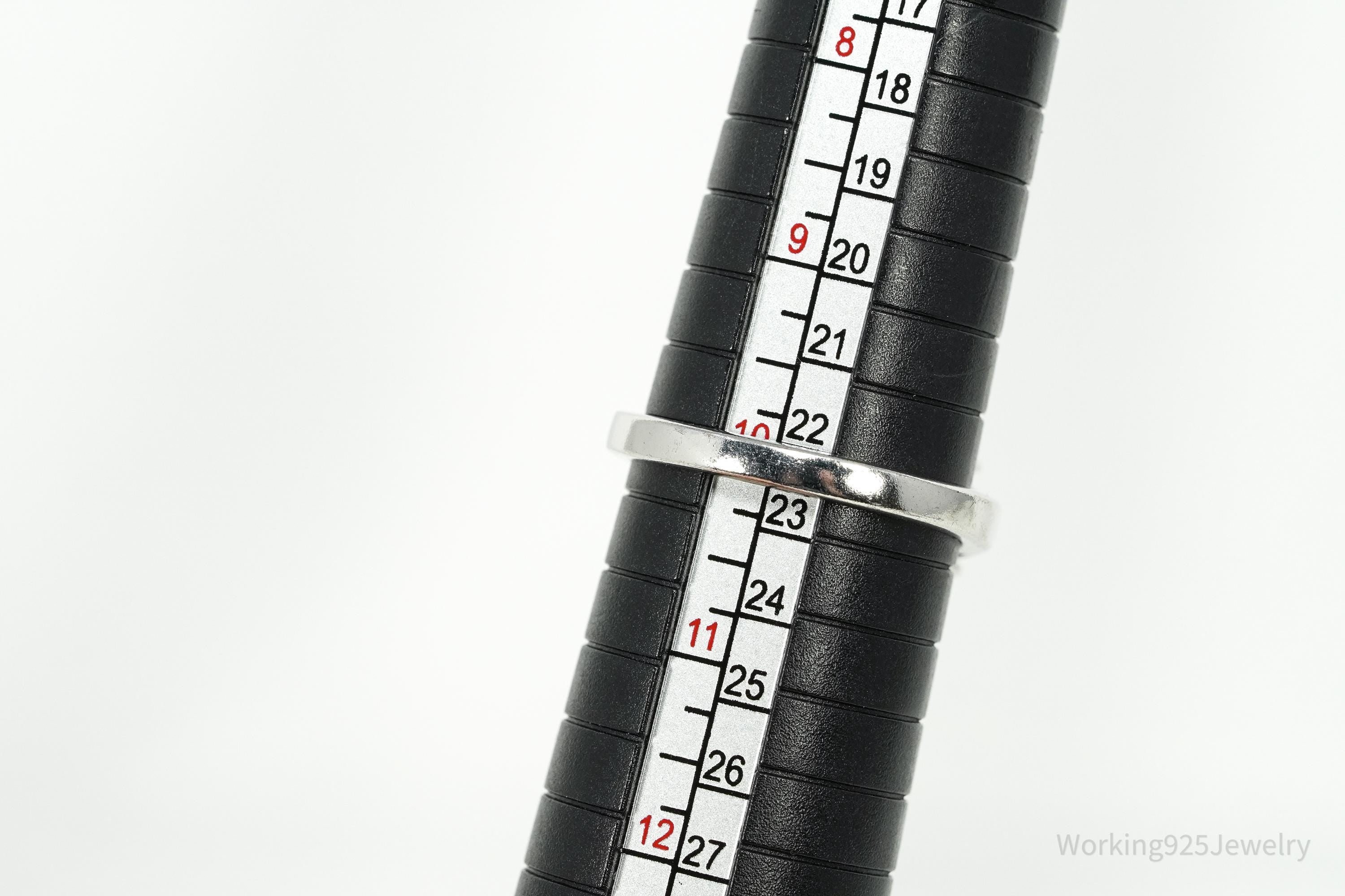 Vintage Avon RJ Simulated Blue Sapphire & Cubic Zirconia Sterling Silver Ring Size 10