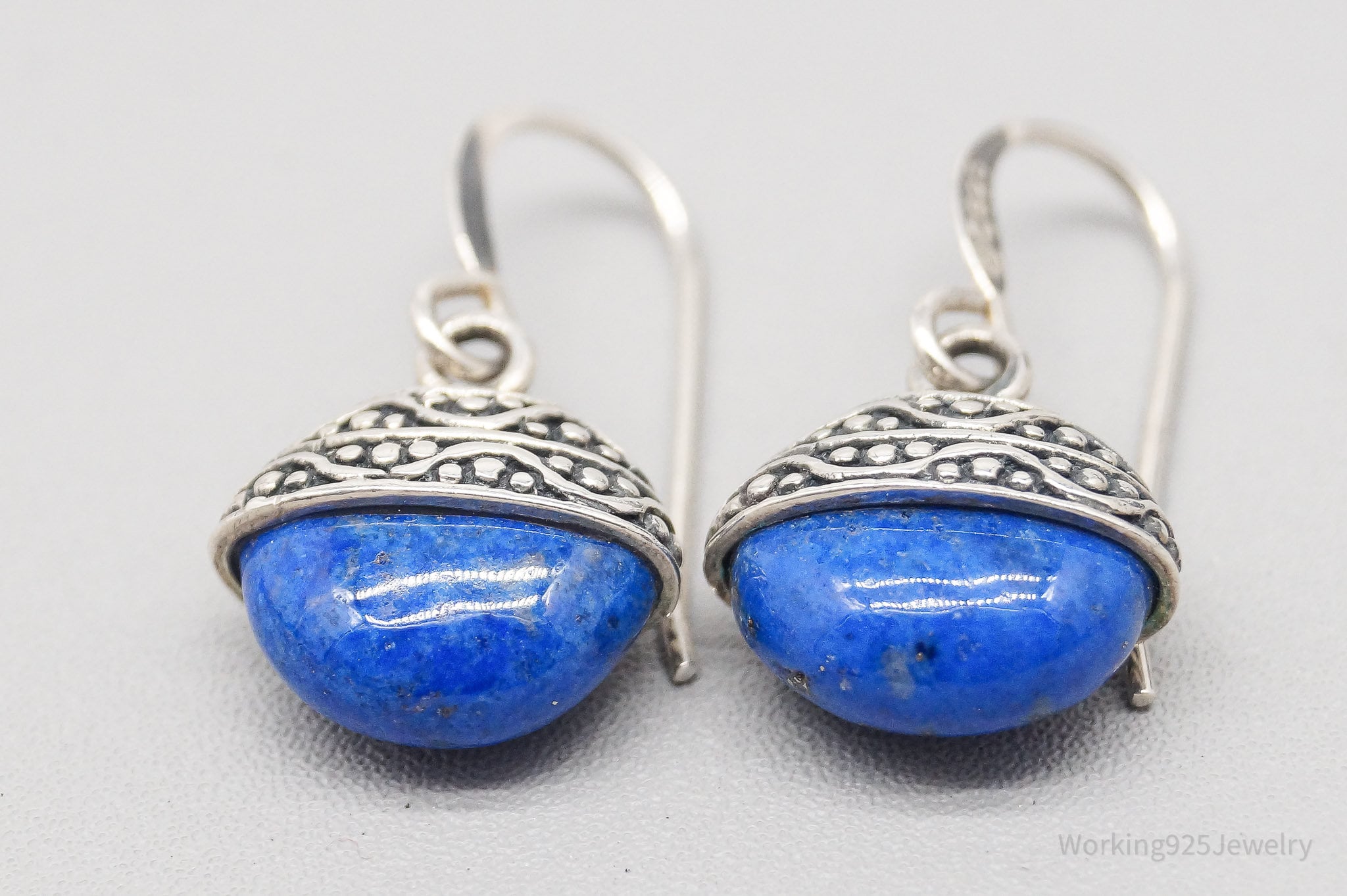 Vintage Blue Lapis Lazuli Southwestern Sterling Silver Earrings