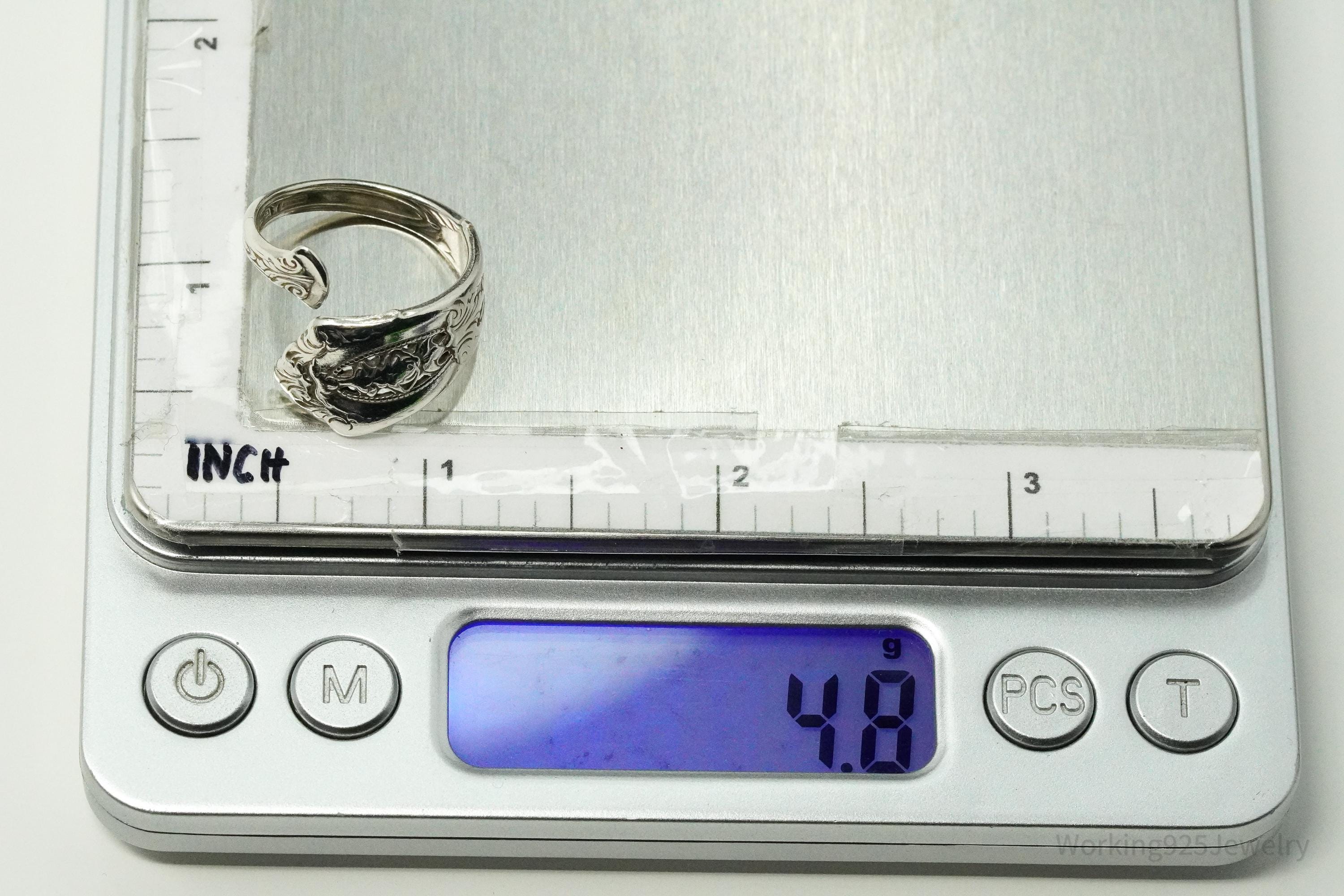 Antique Wallace Art Nouveau Sterling Silver Spoon Ring - Size 8