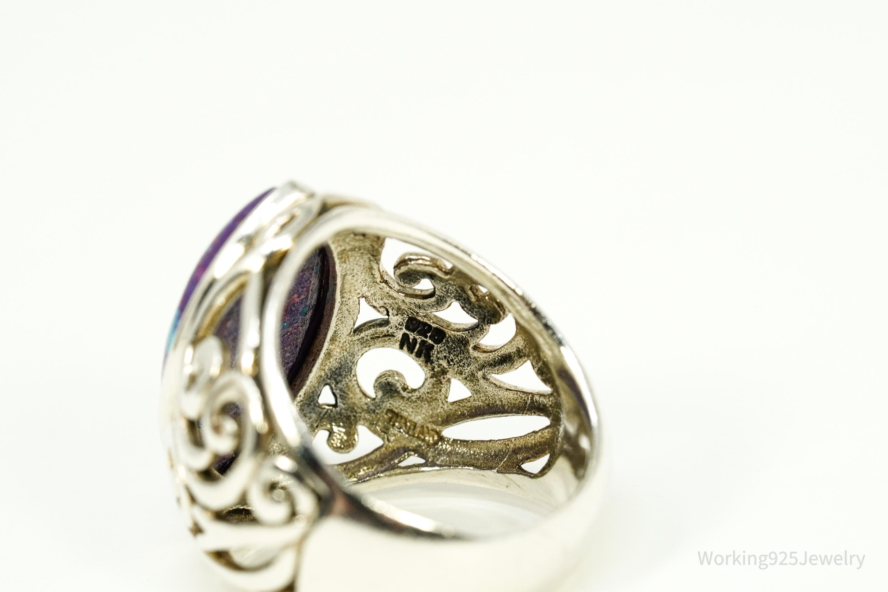 Vintage NK Purple Mojave Turquoise Sterling Silver Ring - Size 9