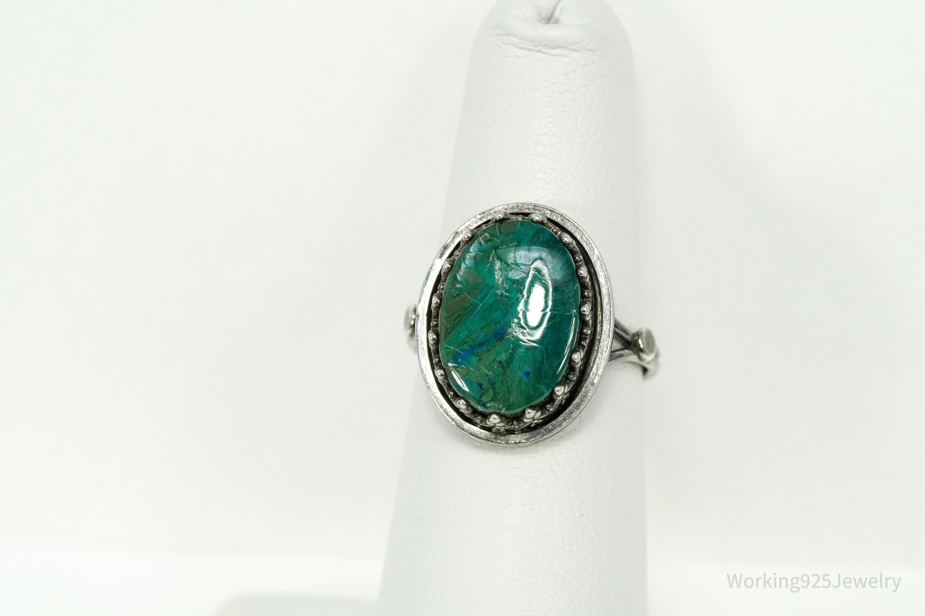 Vintage Chrysocolla Sterling Silver Ring - Size 6