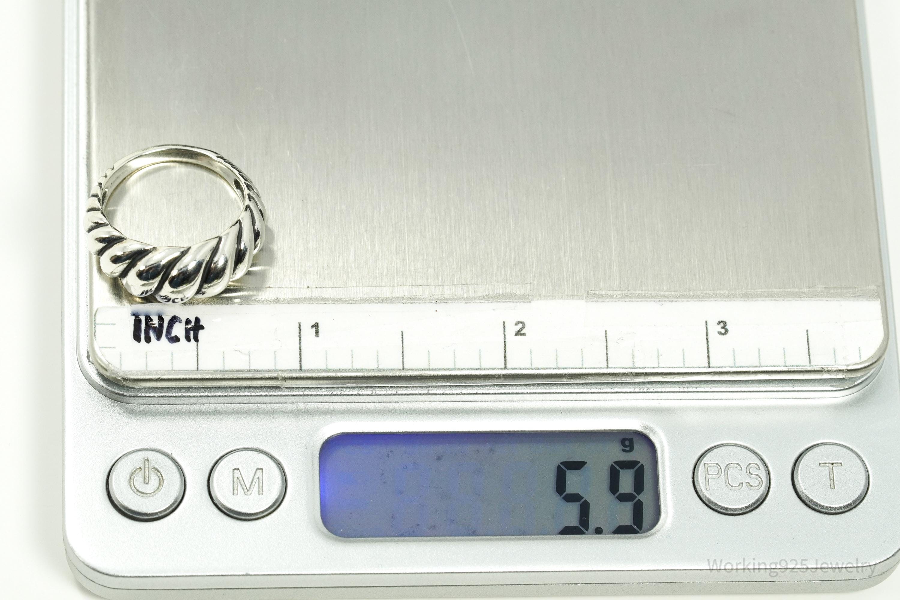 Vintage Native Designer Carolyn Pollack Relios Twist Sterling Silver Ring - Size 7