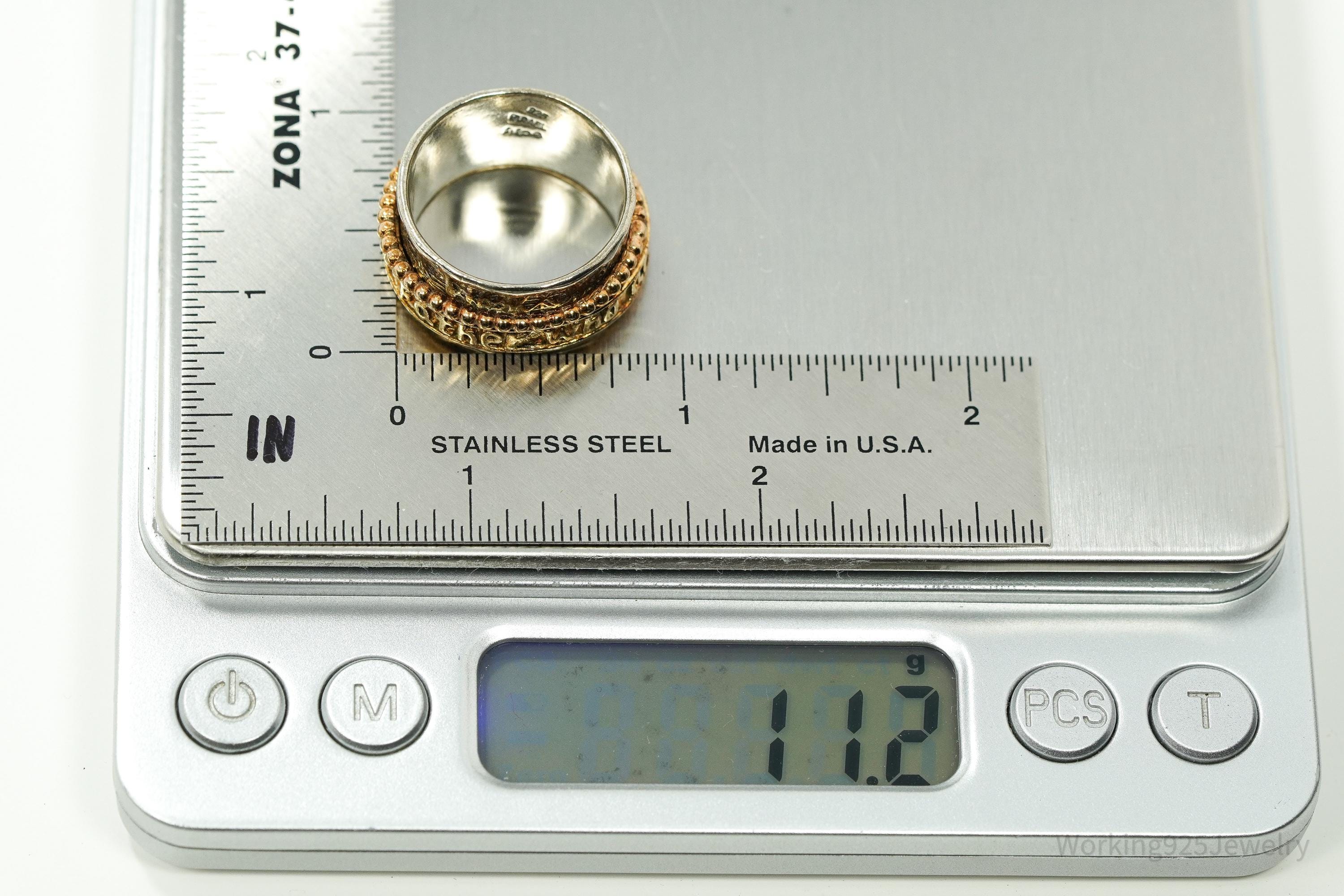 Vintage Shablool Didae Israel Sterling Silver Spinner Ring - Size 8.5