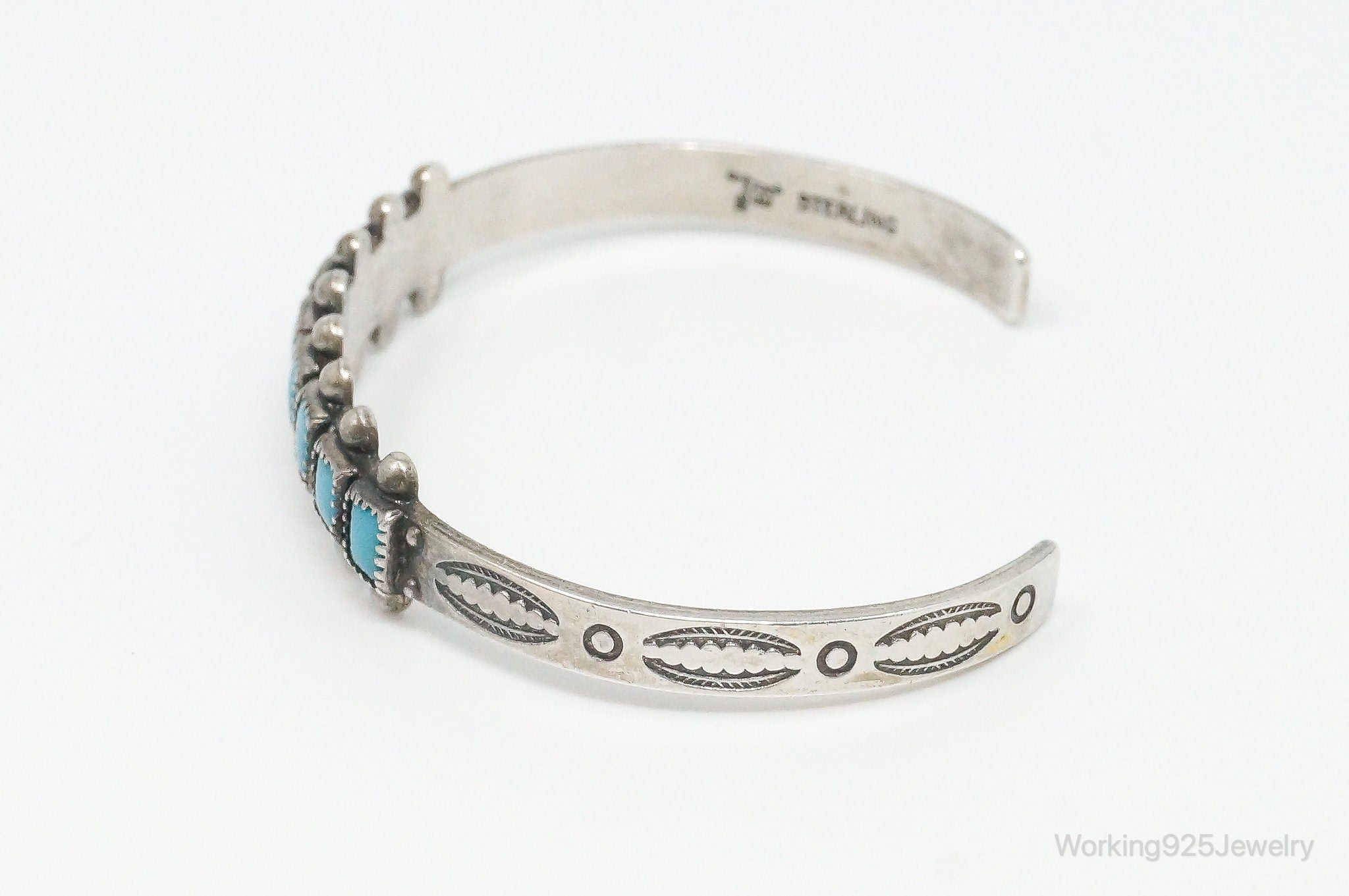 Vintage Southwest Designer Bell Trading Post Turquoise Sterling Silver Bracelet