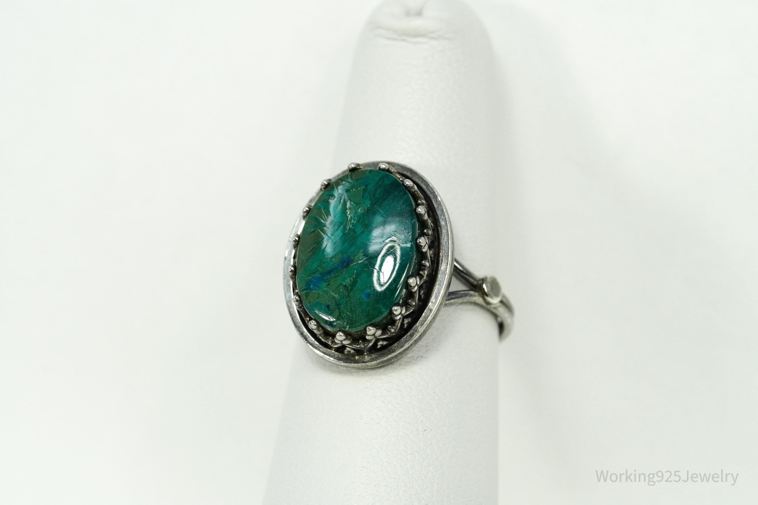 Vintage Chrysocolla Sterling Silver Ring - Size 6