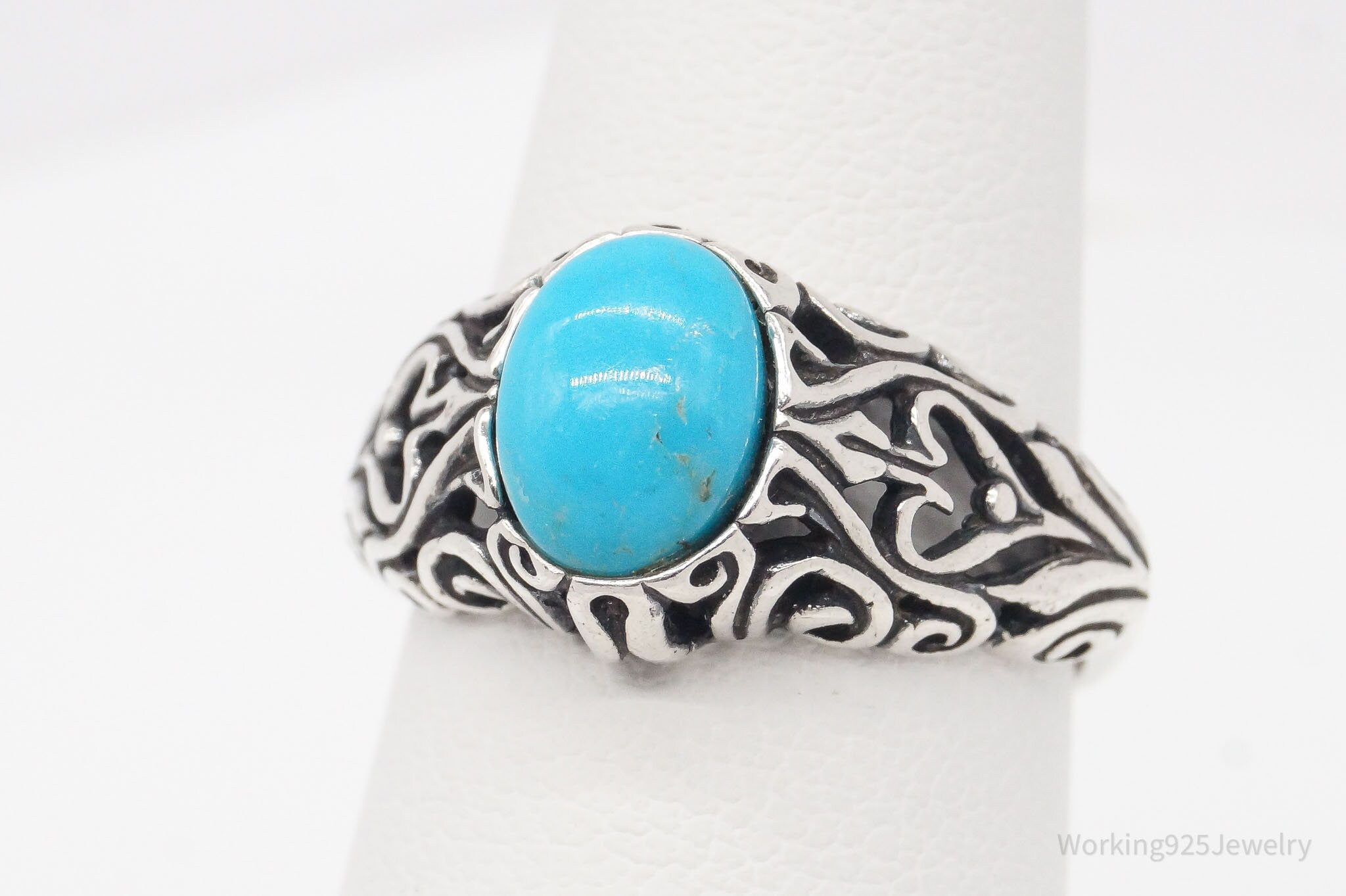 Vintage Turquoise Sterling Silver Ring - Size 6